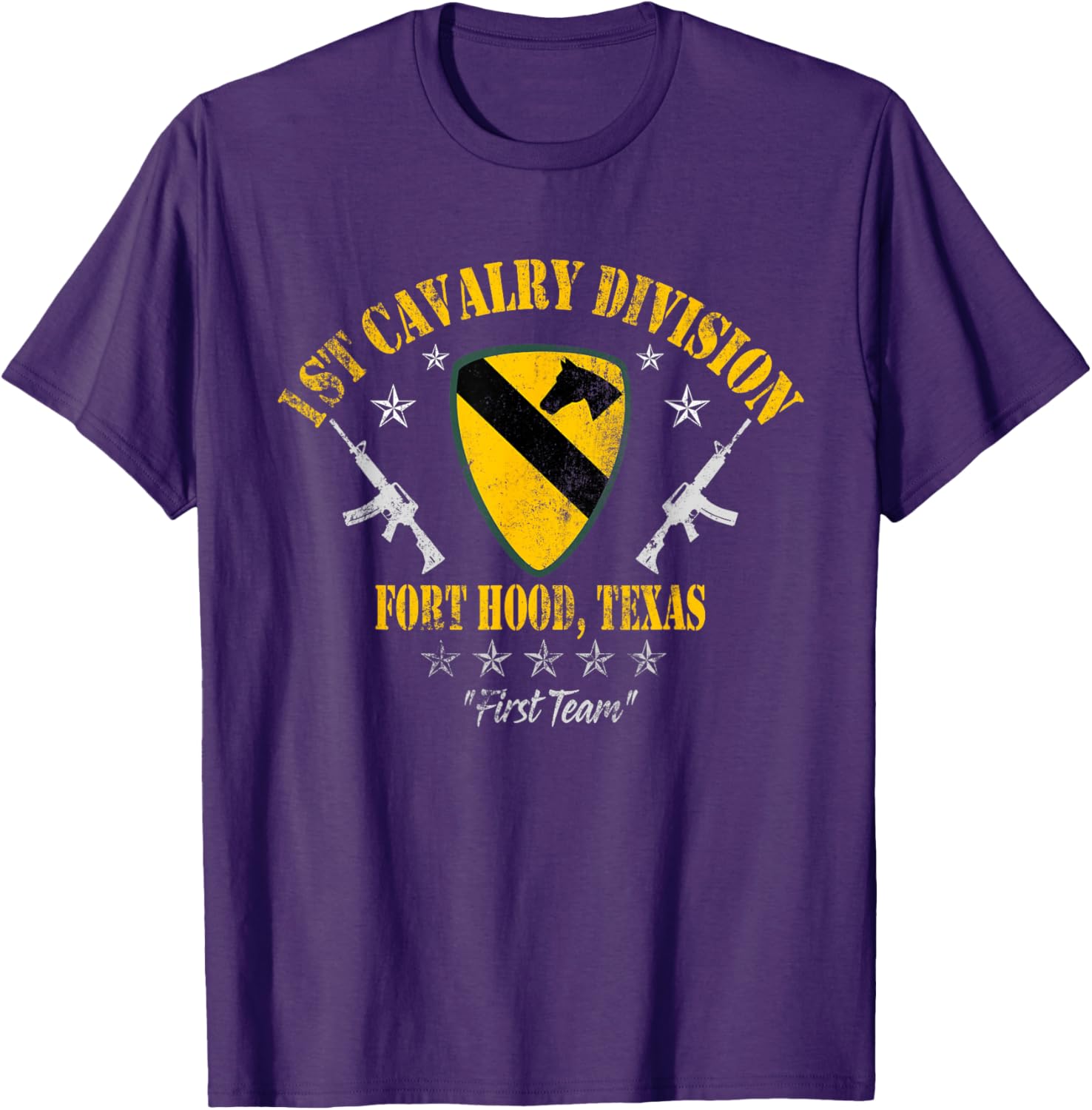 1st Cavalry Division Veteran Fort Hood TX Vintage Patriotic T-Shirt - 10