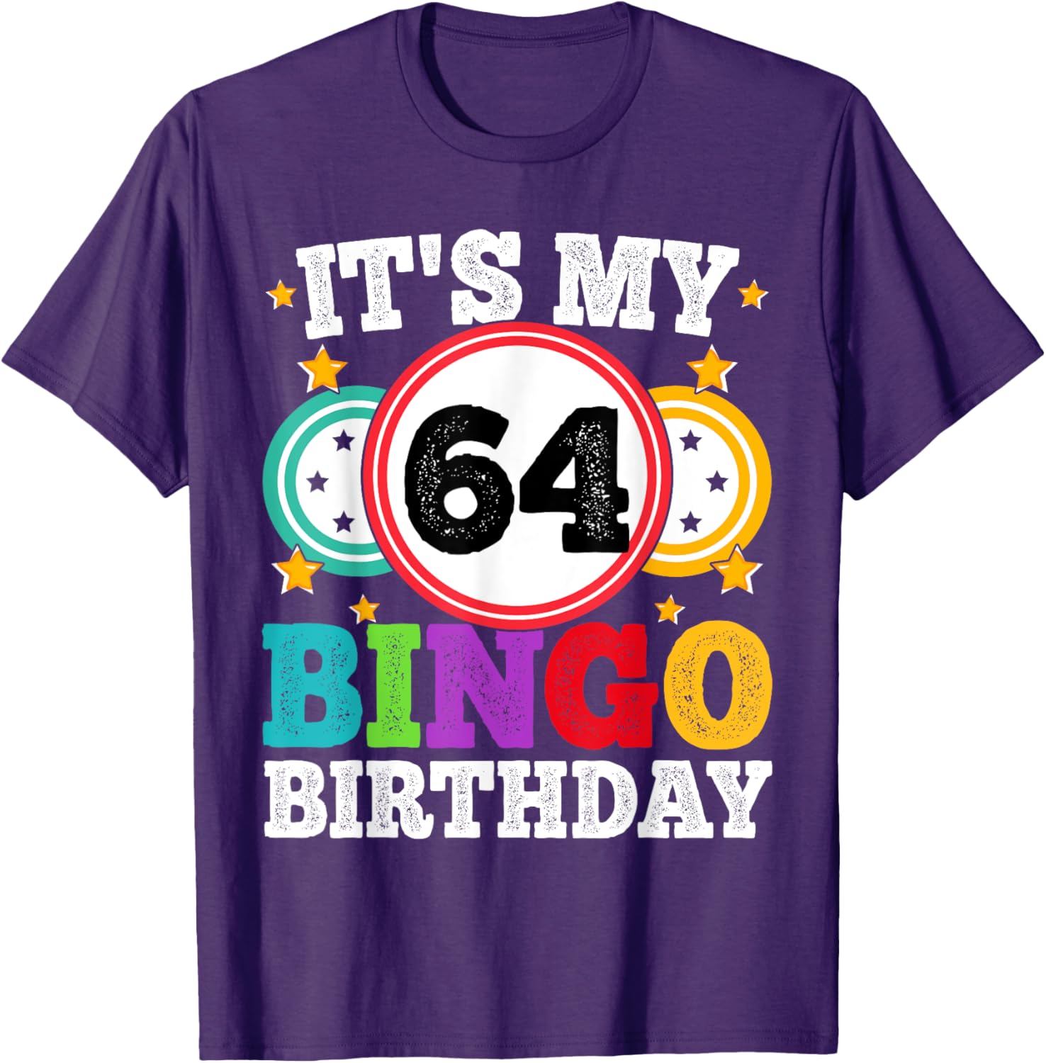 Funny 64th Birthday Bingo T-Shirt for Men and Women - Celebrate in Style! - 5
