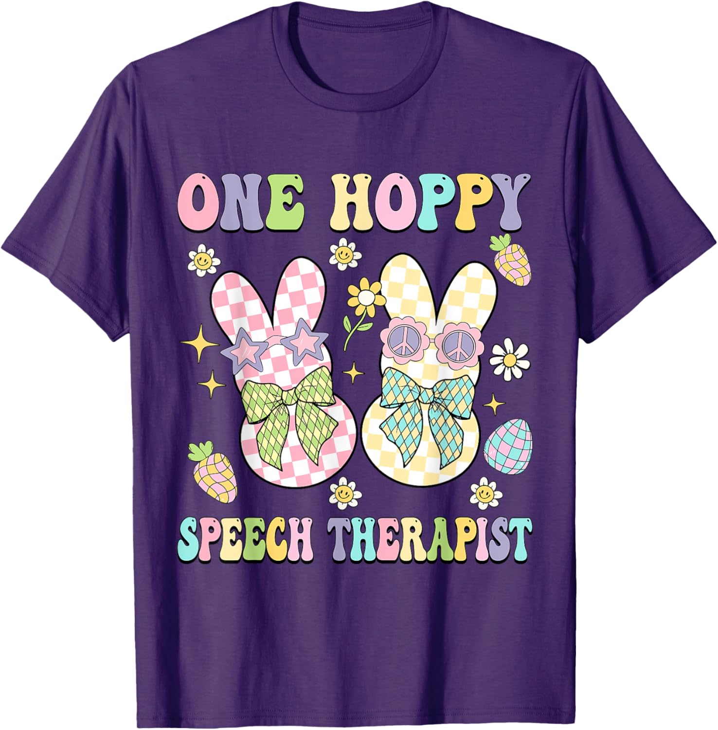 Hoppy Easter Bunny SLP Coquette T-Shirt for Speech Therapists - 8