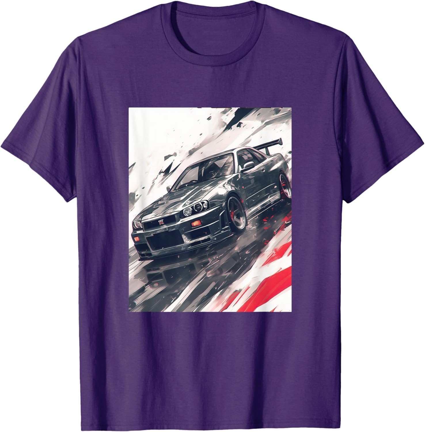 Anime Style JDM GT-R R34 Skyline Graphic Tee - Perfect for Car Lovers - 1