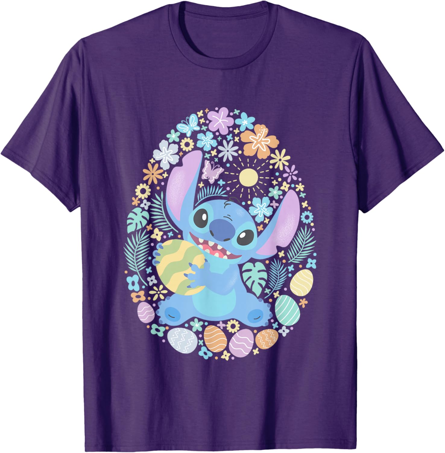 Disney Lilo & Stitch Easter Eggs Floral Portrait T-Shirt for Fans - 9