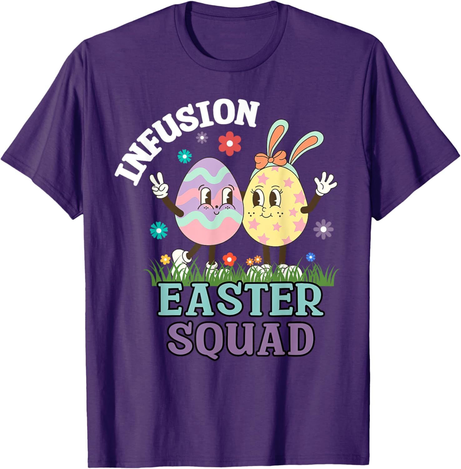 Infusion Nurse Easter Squad Bunny Eggs T-Shirt for Oncology Nurses - 6