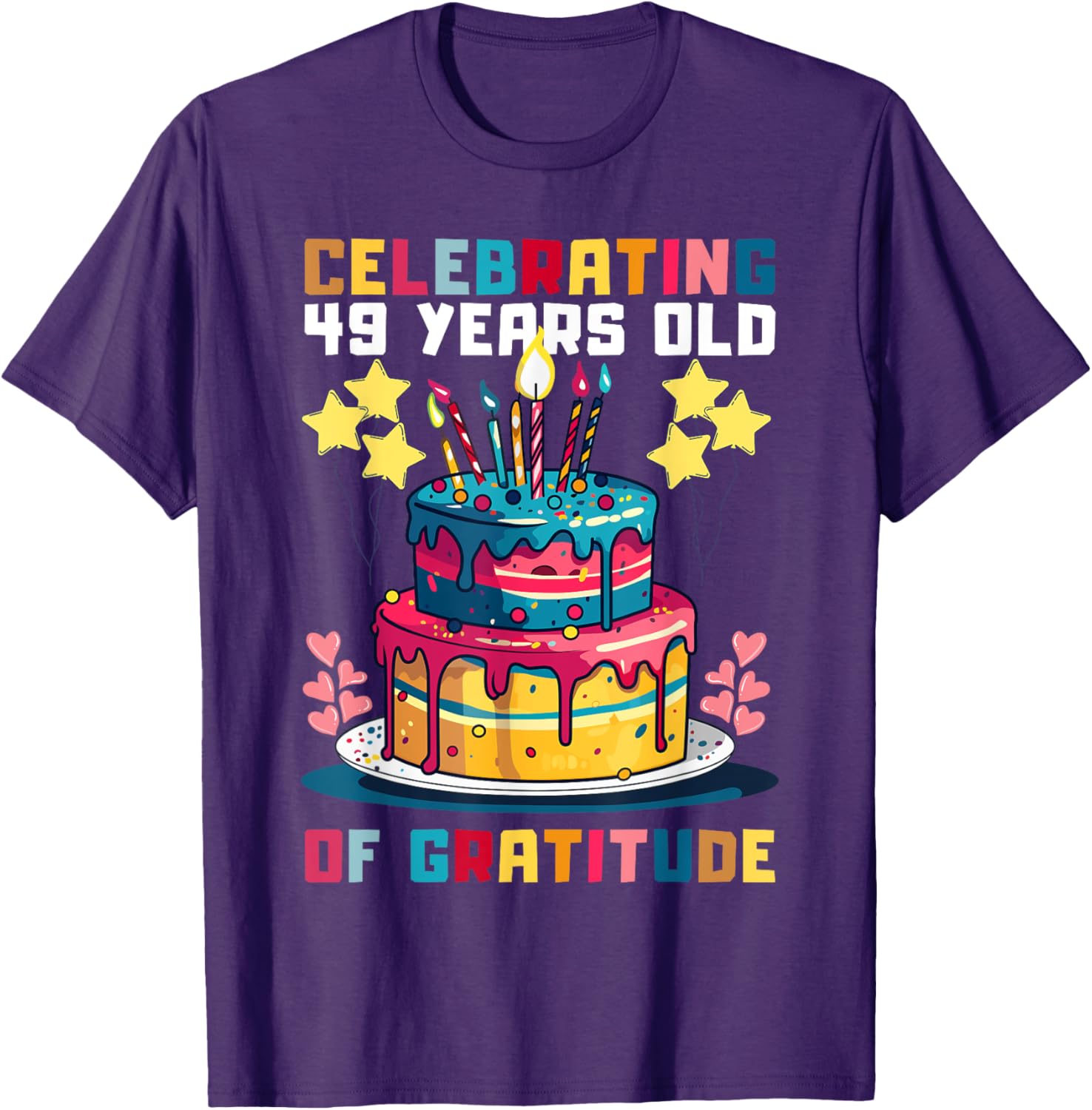 Funny 49th Birthday T-Shirt for Celebrating Gratitude and Joy - 3