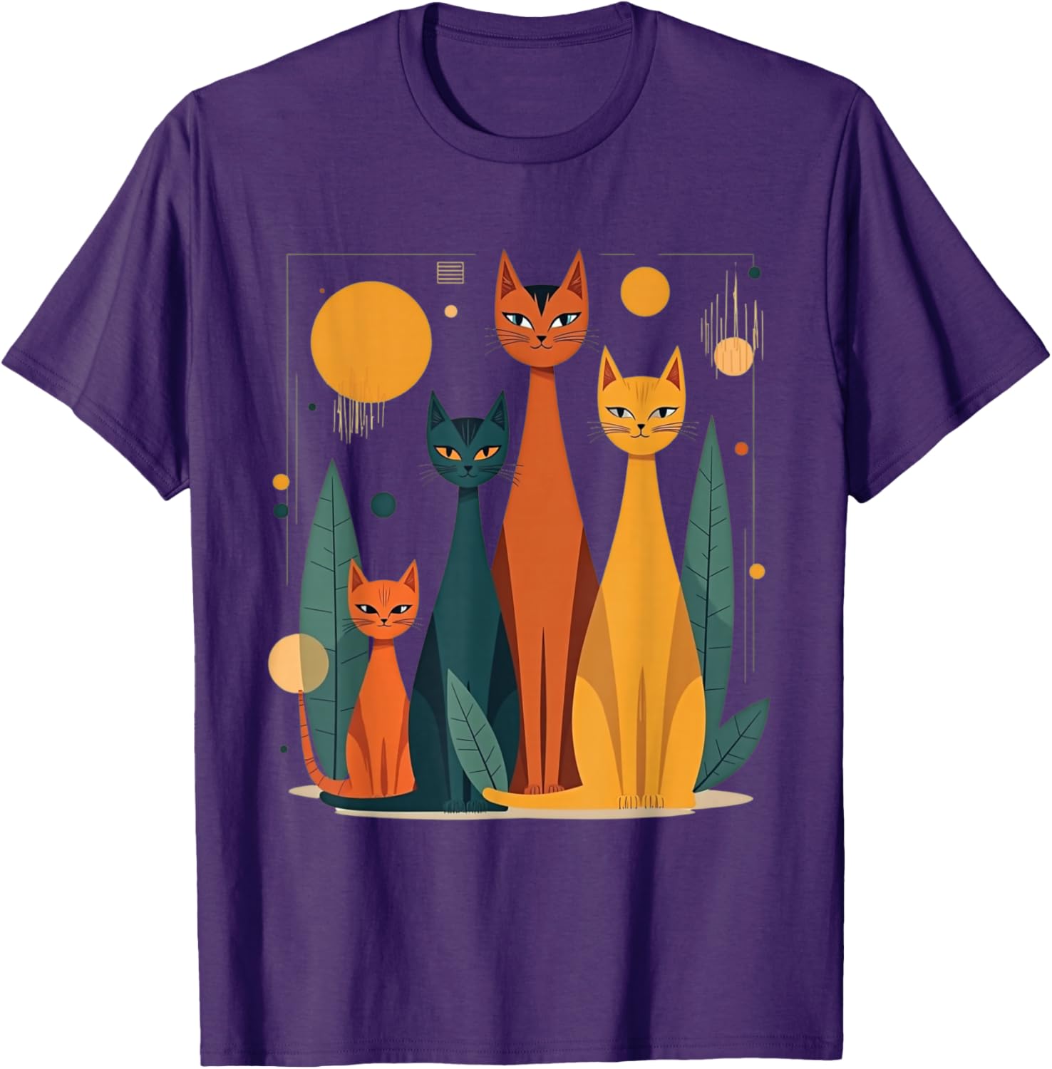 Vintage Retro Mid-Century Modern Cats T-Shirt in 50s 60s Style - 23