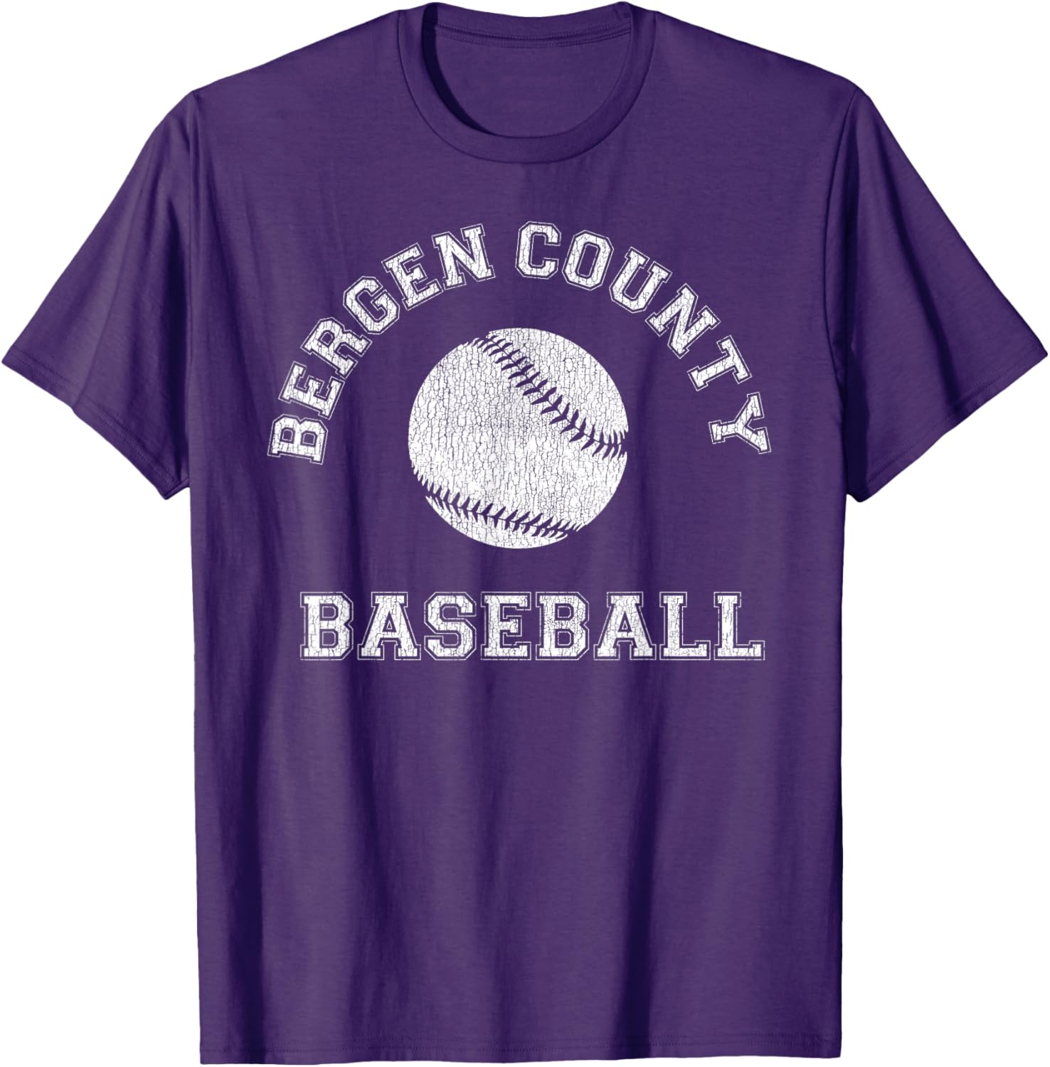 Bergen County Baseball Distressed Retro Classic T-Shirt for Fans - 11