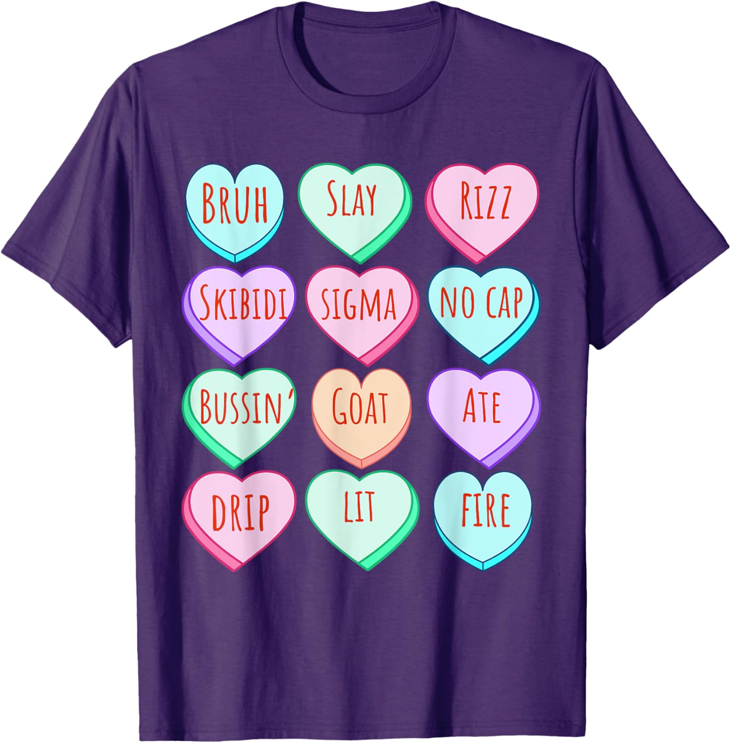 Candy Heart Slang T-Shirt for Valentine's Day Fun at School - 9