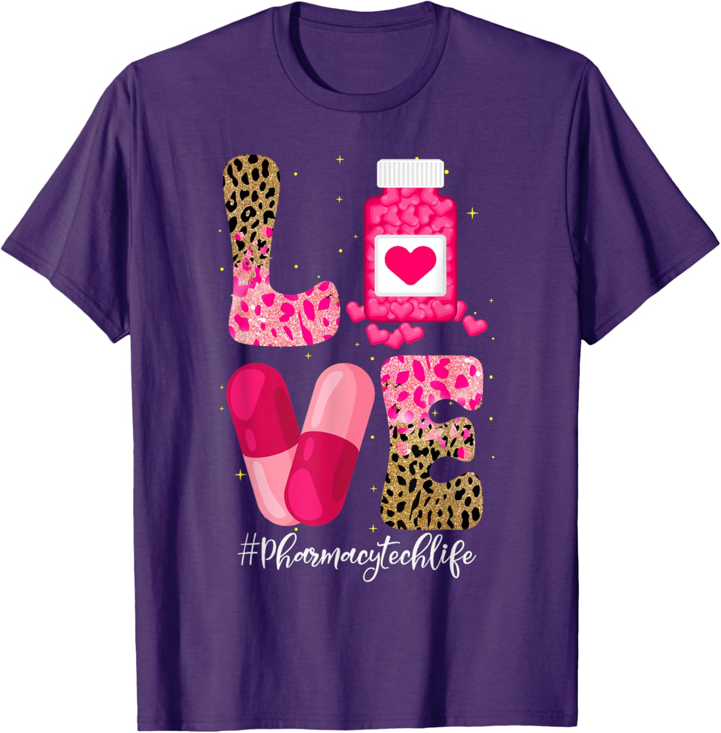 Love Pharmacy Tech Life T-Shirt for Pharmacy Technicians and Medicine Lovers - 7