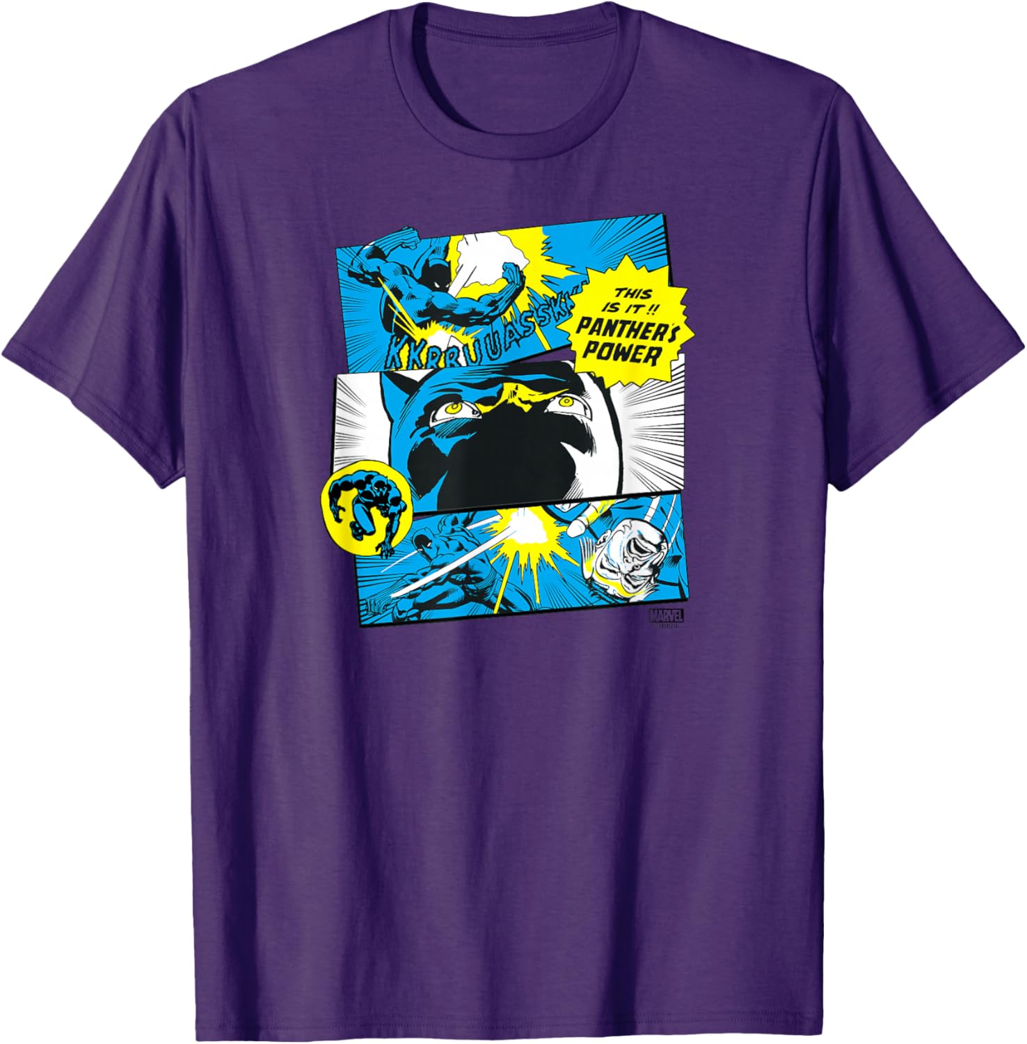 Black Panther Comic Panels T-Shirt for Marvel Fans - Stylish Apparel - 4