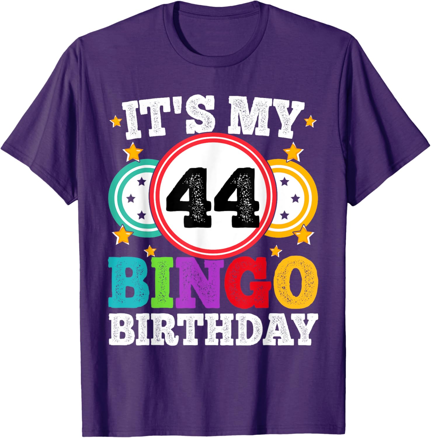 Funny 44th Birthday Bingo T-Shirt for Men and Women - Celebrate in Style! - 1