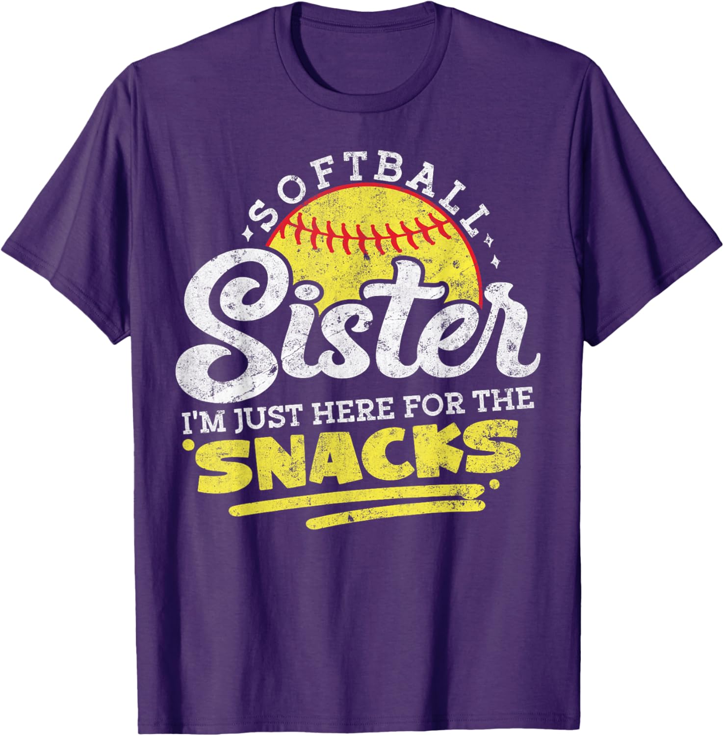 Softball Sister Funny Snack Lover Retro T-Shirt for Game Days - 19