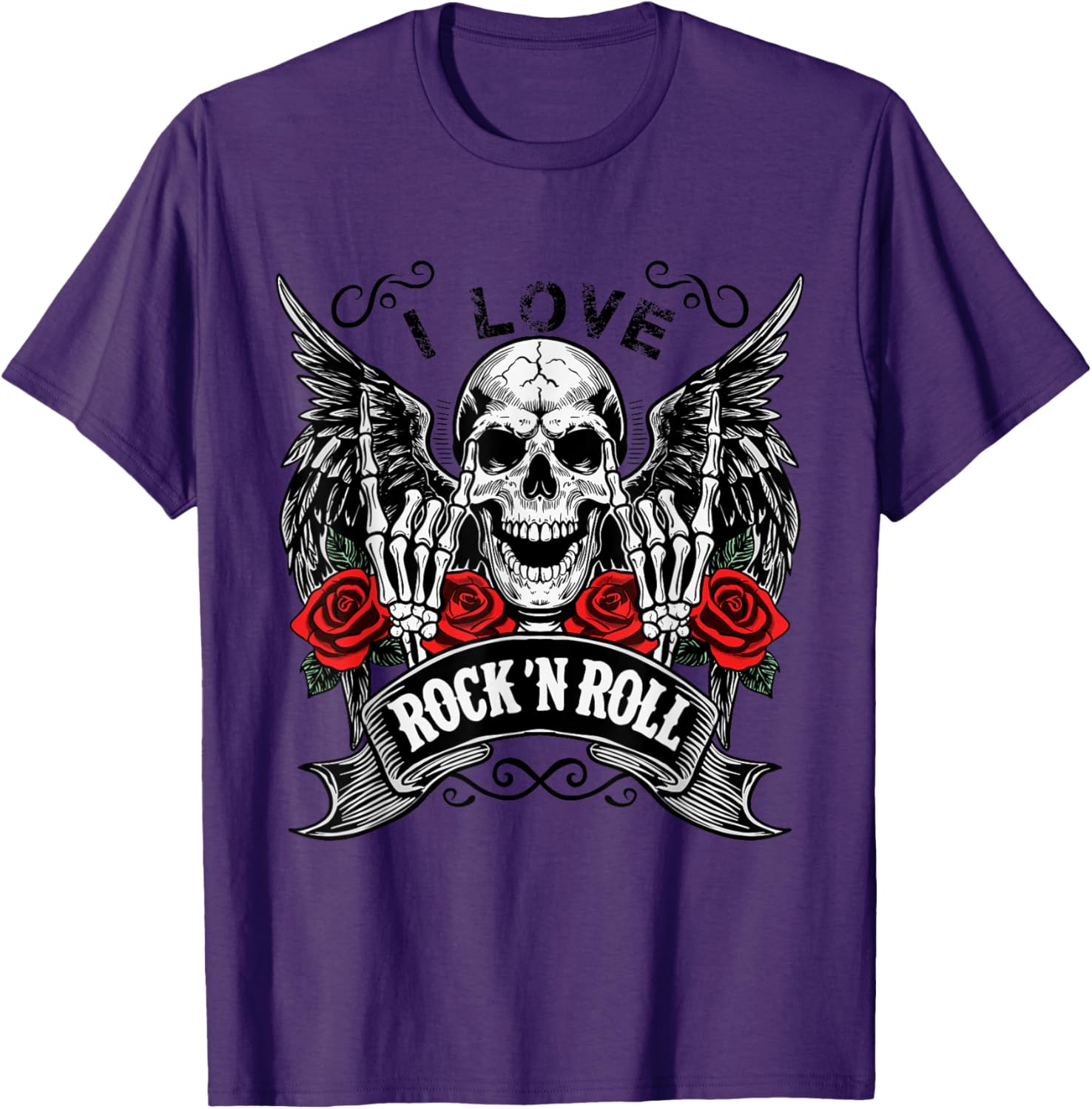 Vintage Rock And Roll Skeleton Hands T-Shirt for Music Lovers - 13
