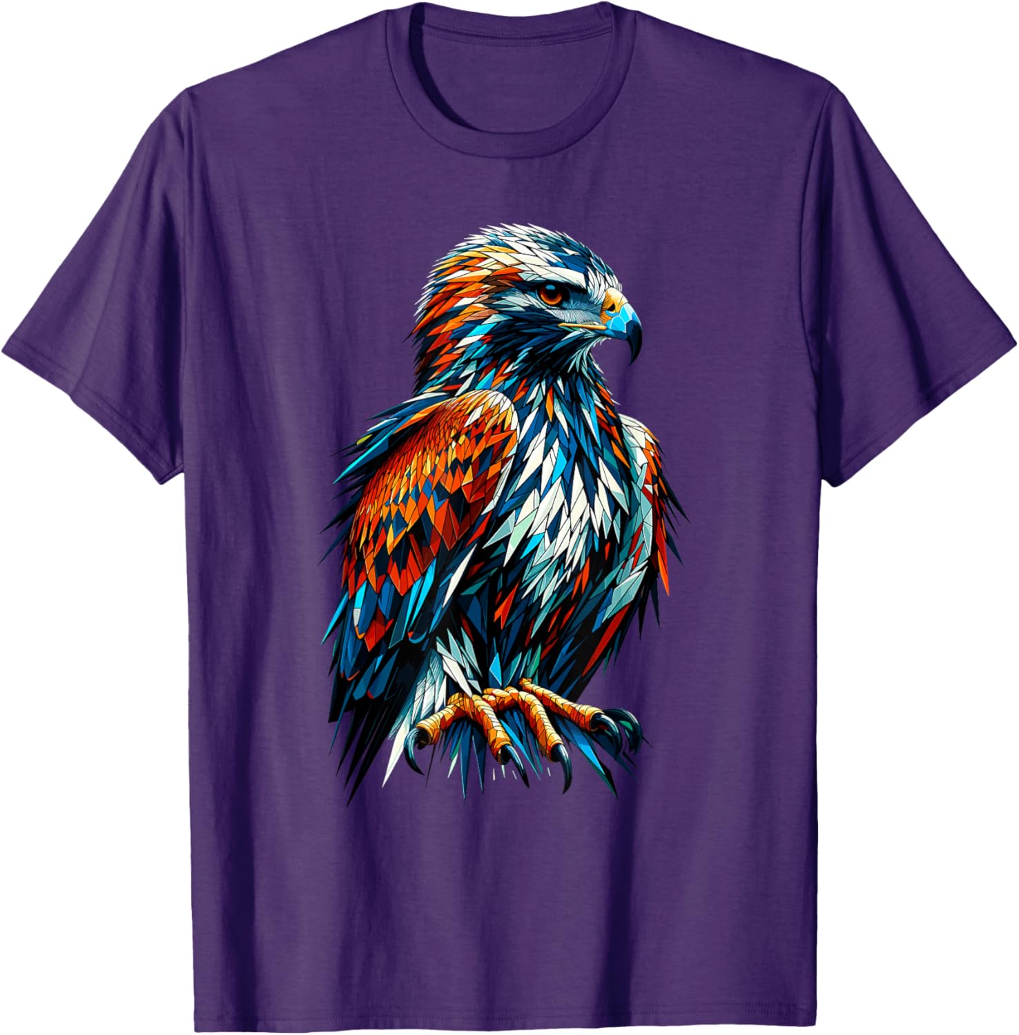 Polygon Art Hawk T-Shirt for Bird Lovers - Unique and Stylish Design - 13