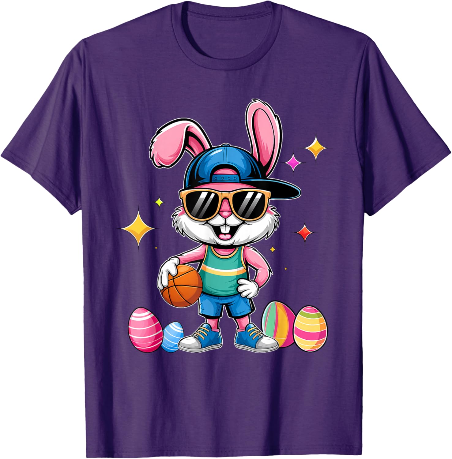Happy Easter Bunny Basketball T-Shirt for Kids - Fun Sporty Design - 11