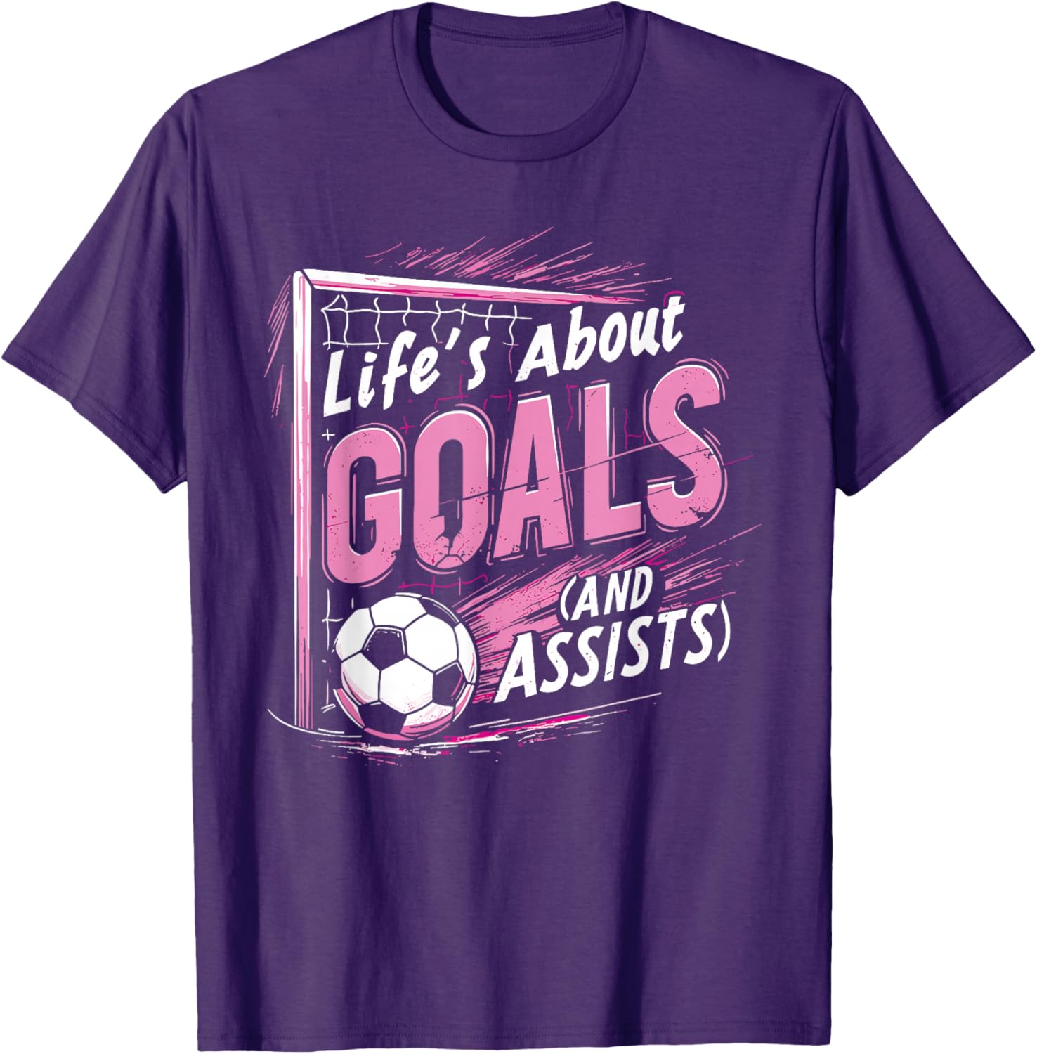 Soccer Girl T-Shirt Life's About Goals and Assists for Players - 9
