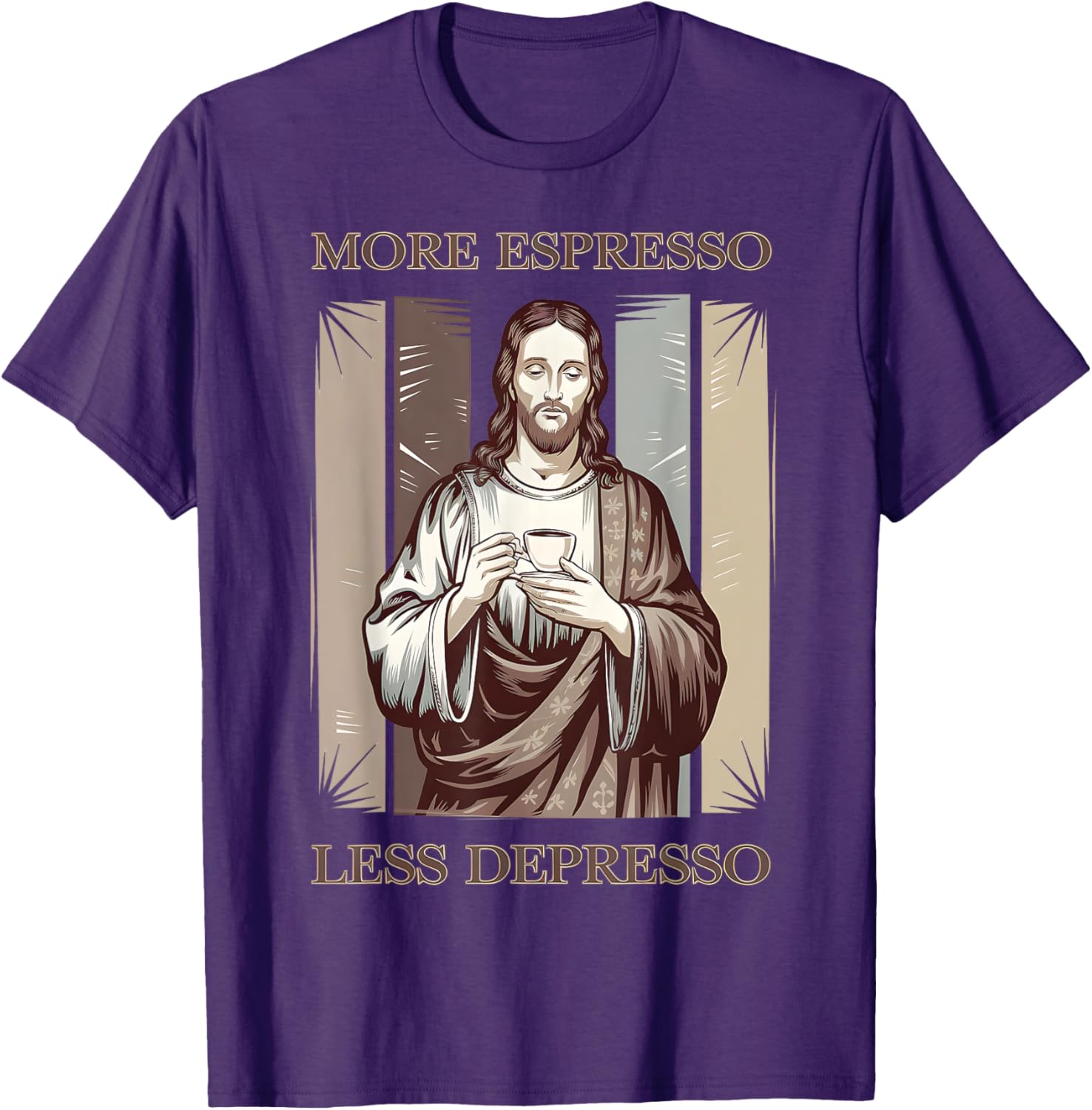 Jesus More Espresso Less Depresso Retro Coffee Lover T-Shirt - 8