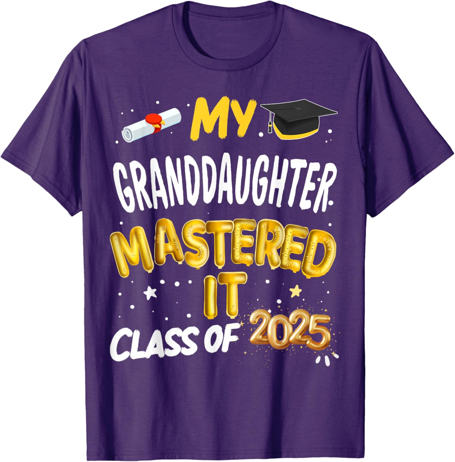 Masters Graduation T-Shirt for Granddaughter Class of 2025 Celebrations - 3