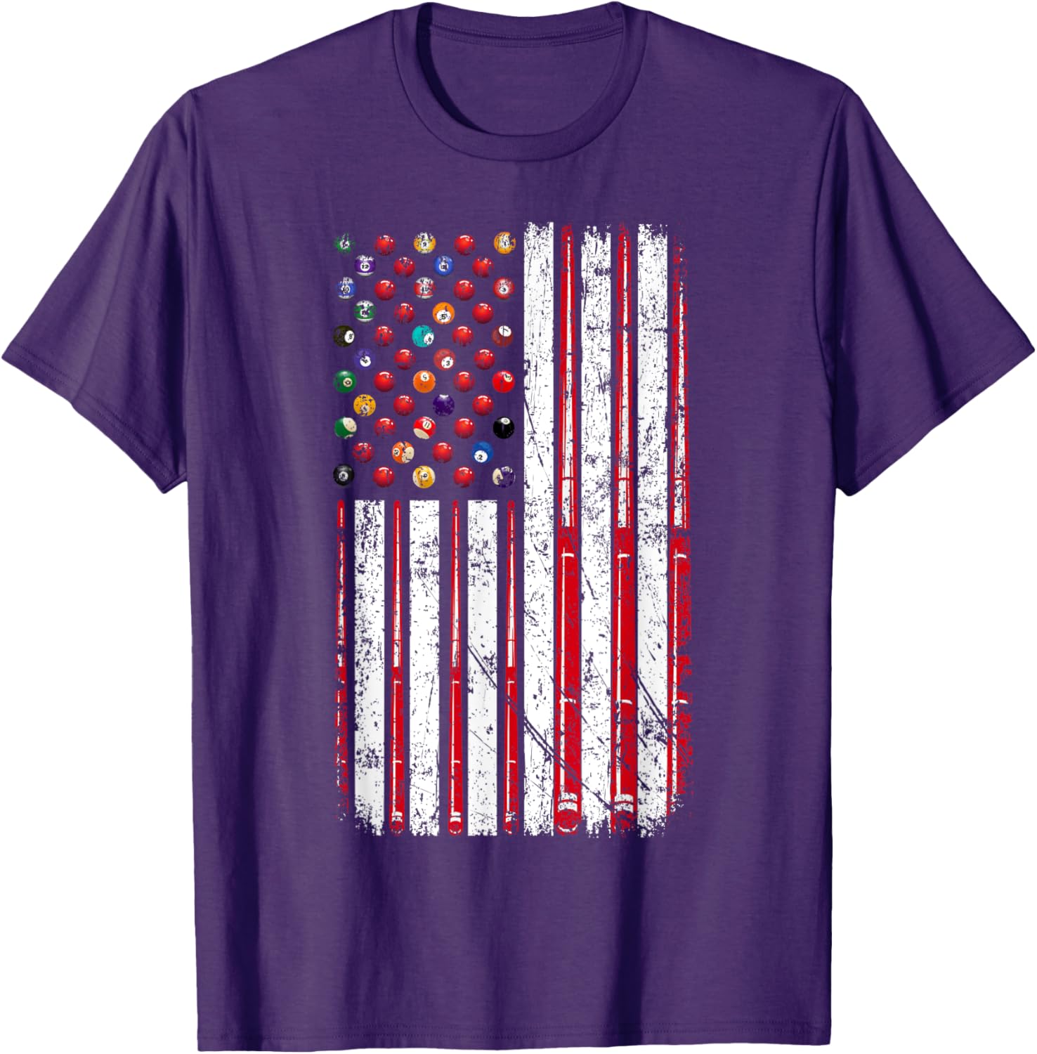American Flag Pool Player T-Shirt for Billiard Lovers, USA Pride Apparel - 1