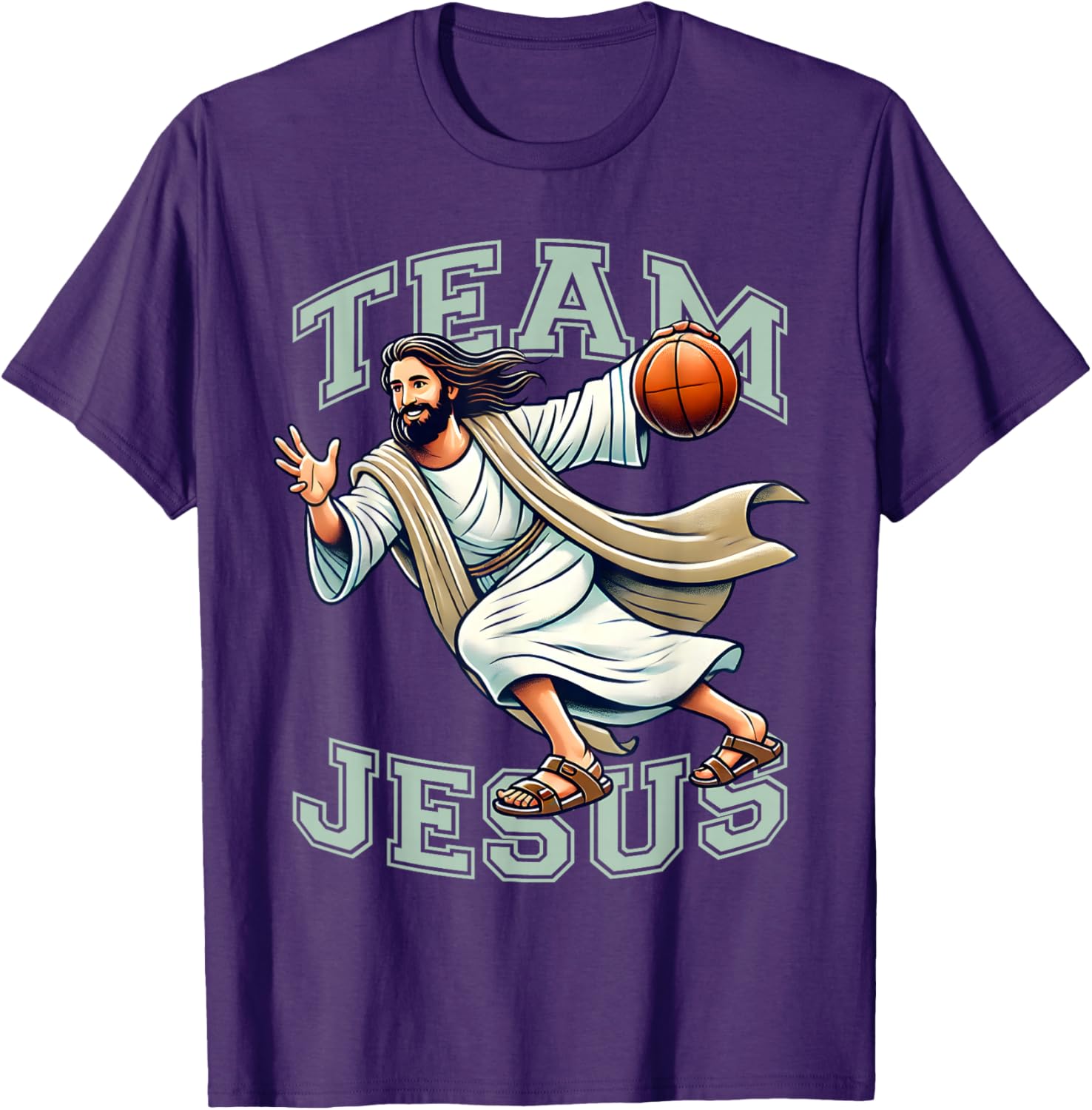 Team Jesus Basketball Tee Christ Playing Basketball T-Shirt for Sports Fans - 8