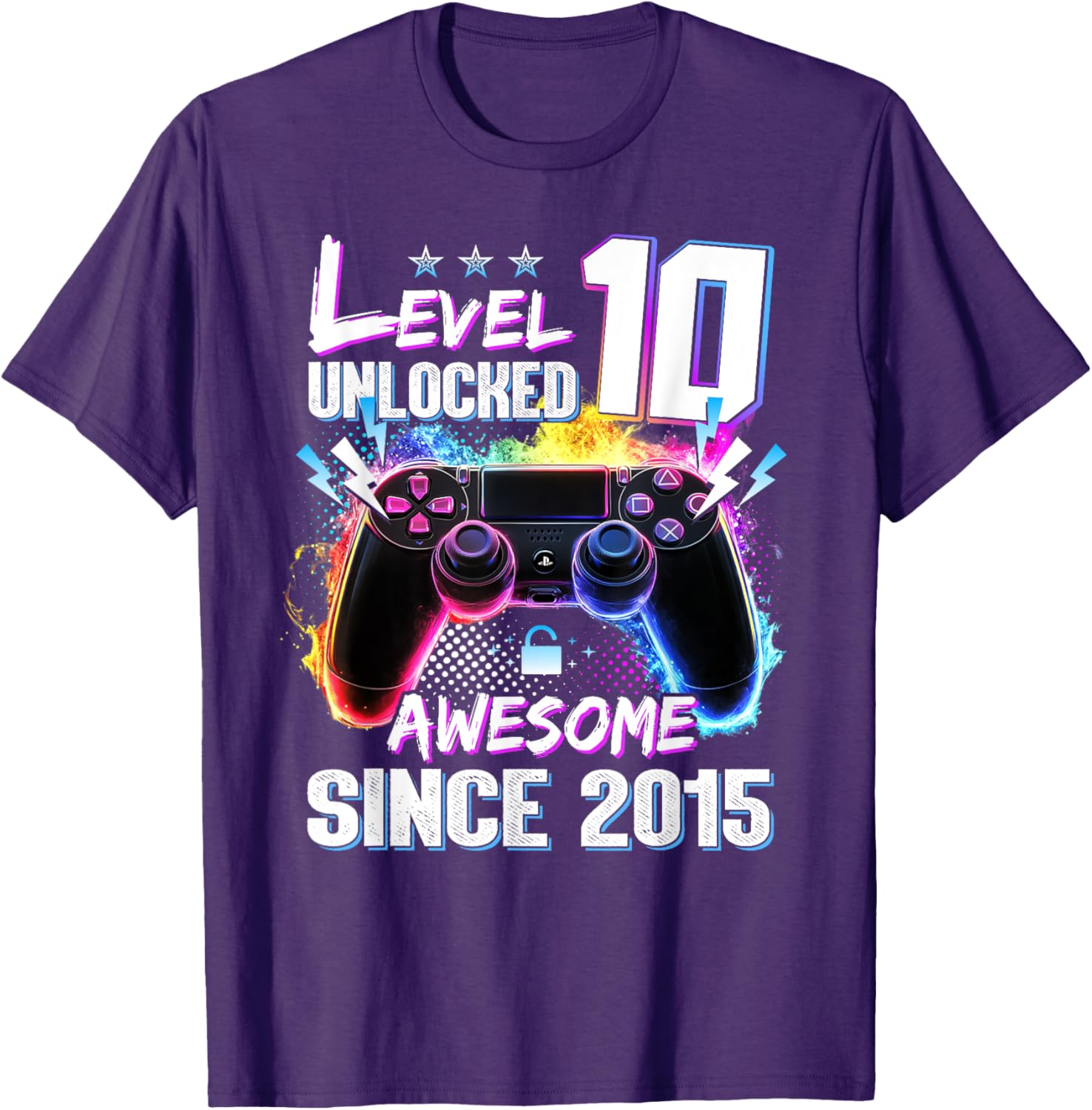 Level 10 Unlocked 10th Birthday T-Shirt Awesome Gift for Kids - 1