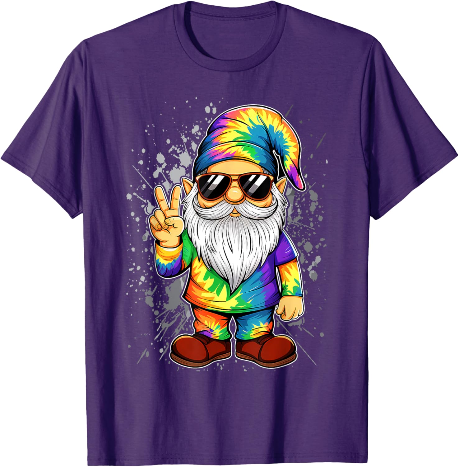 Peace Sign Tie Dye Gnome T-Shirt for Fun and Stylish Outfits - 7