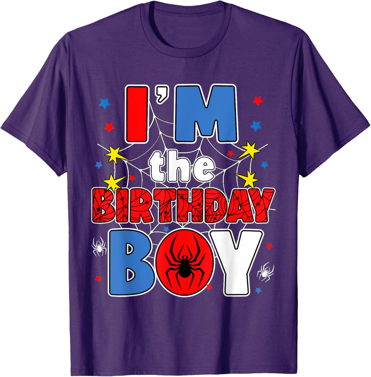 I'm The Birthday Boy Spider Web Family Party T-Shirt for Kids - 7