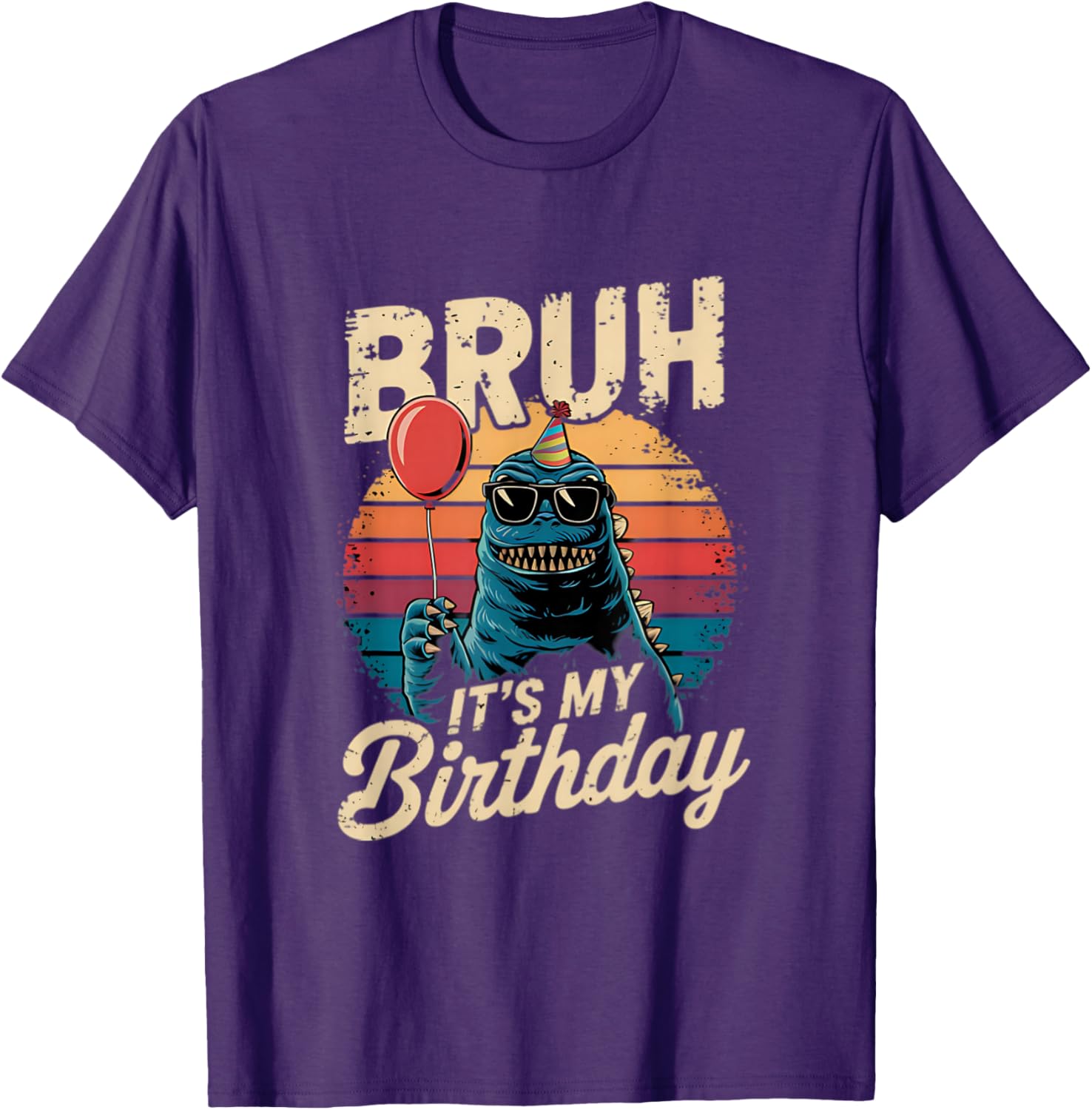 Birthday Kaiju Monster T-Shirt with Retro Sunset Adventure Design - 4