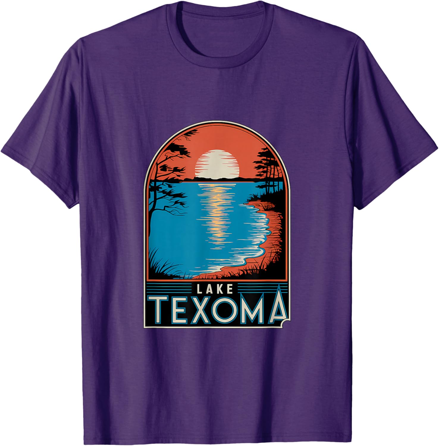 Lake Texoma Sunset Reflection Adventure T-Shirt for Nature Lovers - 27