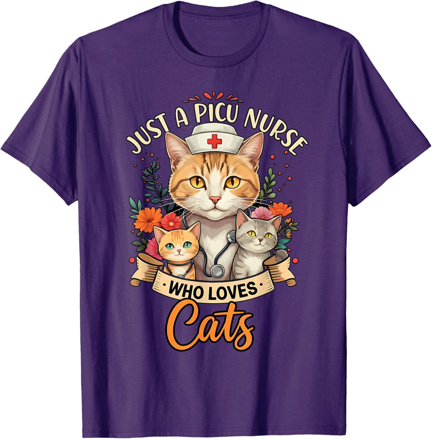 Just A PICU Nurse Who Loves Cats – Cute Pediatric ICU T-Shirt for Cat Lovers - 12