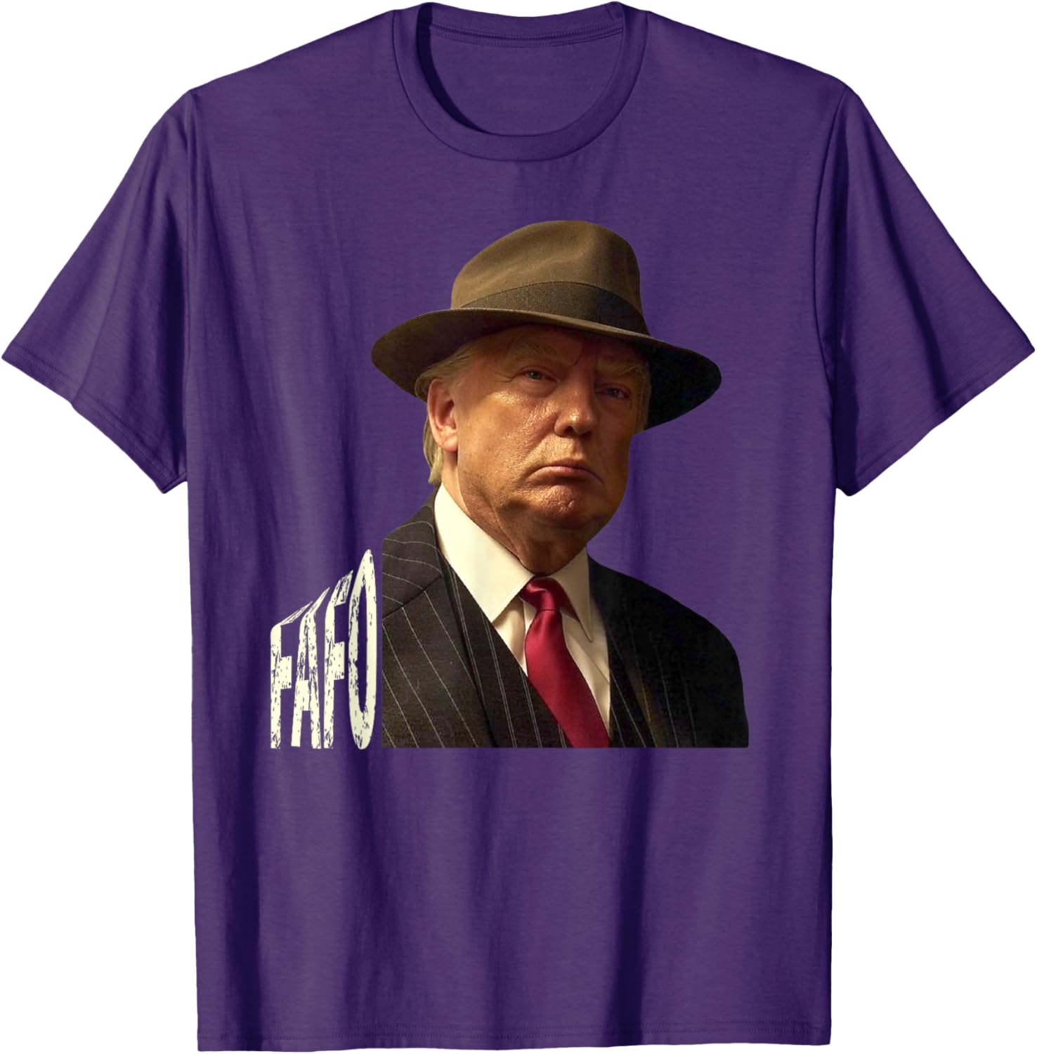 Humorous Trump Fafo Design Unisex Black Crew Neck T-Shirt for Adults - 1