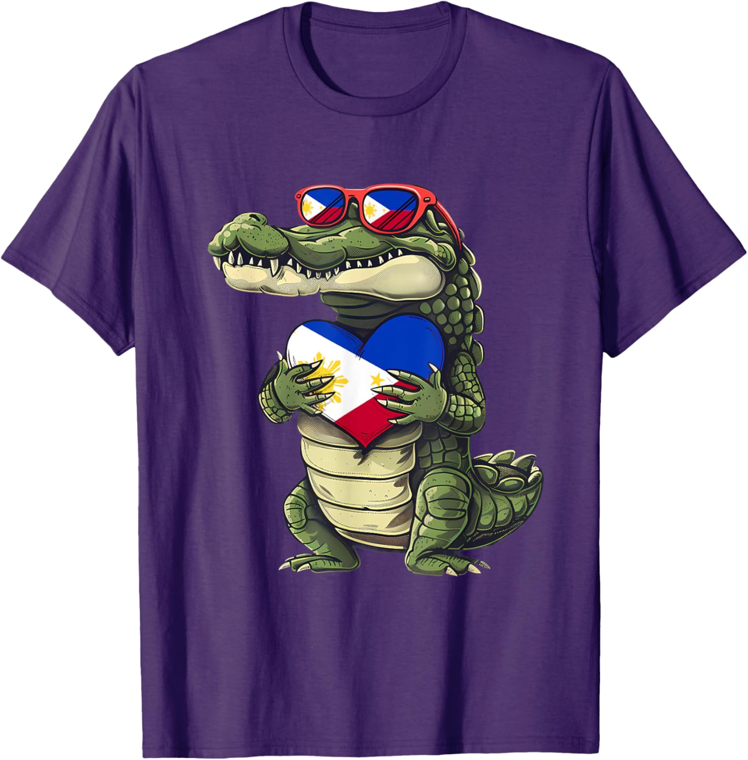 Philippines Crocodile Heart T-Shirt with Filipino Flag - Pilipinas Pride - 4