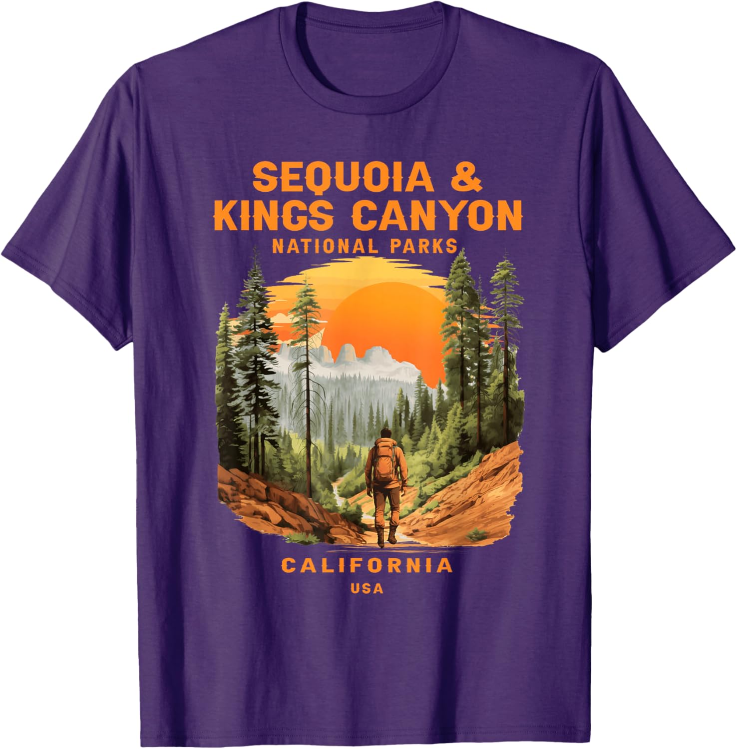 Sequoia Kings Canyon National Parks Hiking Tee Comfortable Outdoor Shirt - 8