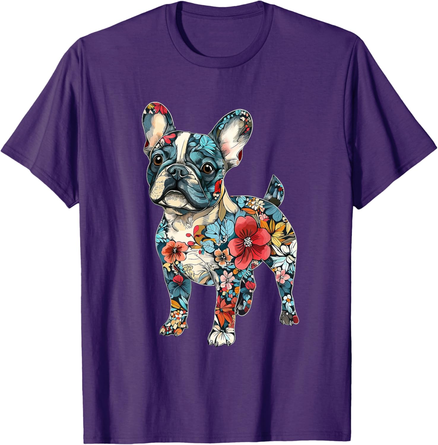 Cute French Bulldog Flower T-Shirt for Men, Women, Girls, and Kids - 12