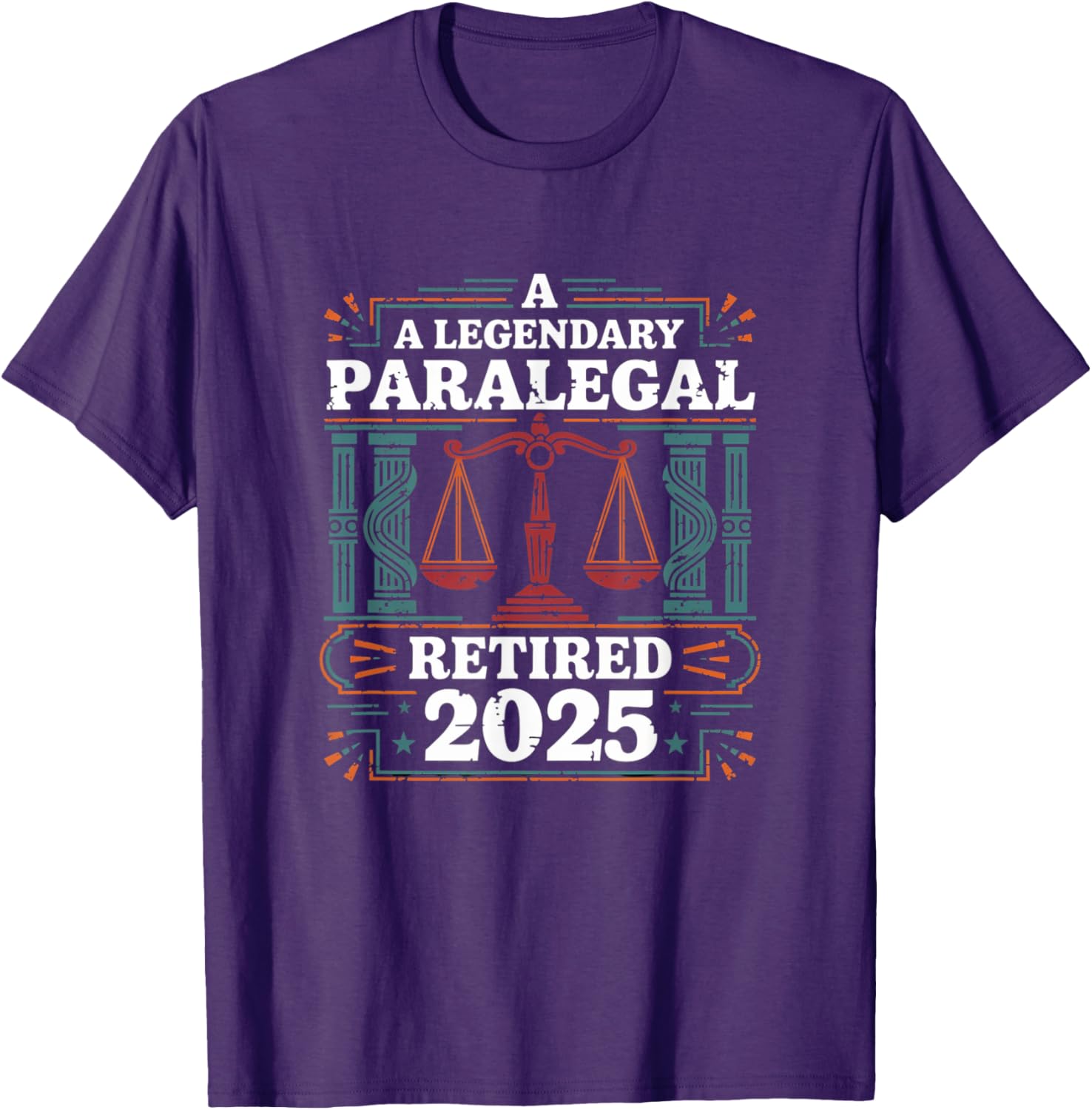 Legendary Retired Paralegal 2025 Funny Lawyer T-Shirt for Retirement Fun - 6