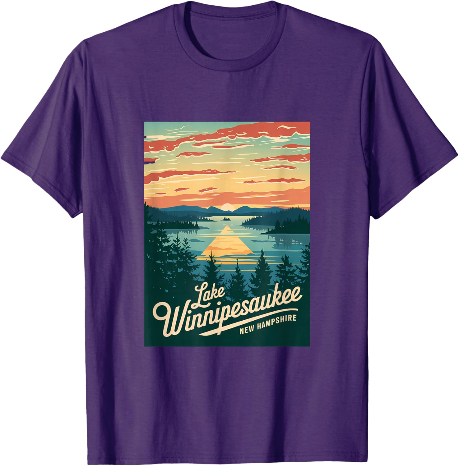 Sunset Beauty T-Shirt Featuring Scenic Lake Winnipesaukee, New Hampshire - 21