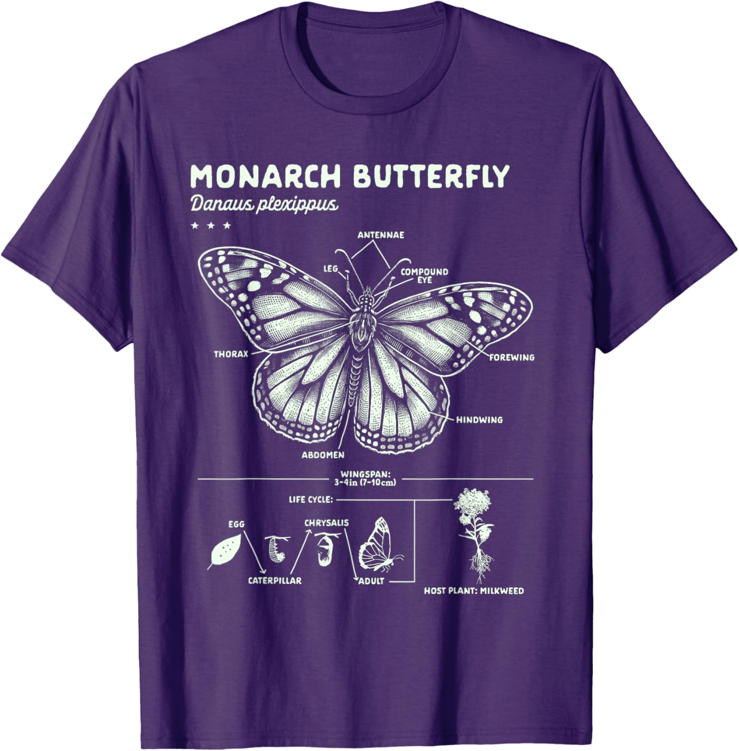 Butterfly Lover Monarch Butterfly Anatomy T-Shirt for Insect Enthusiasts - 11