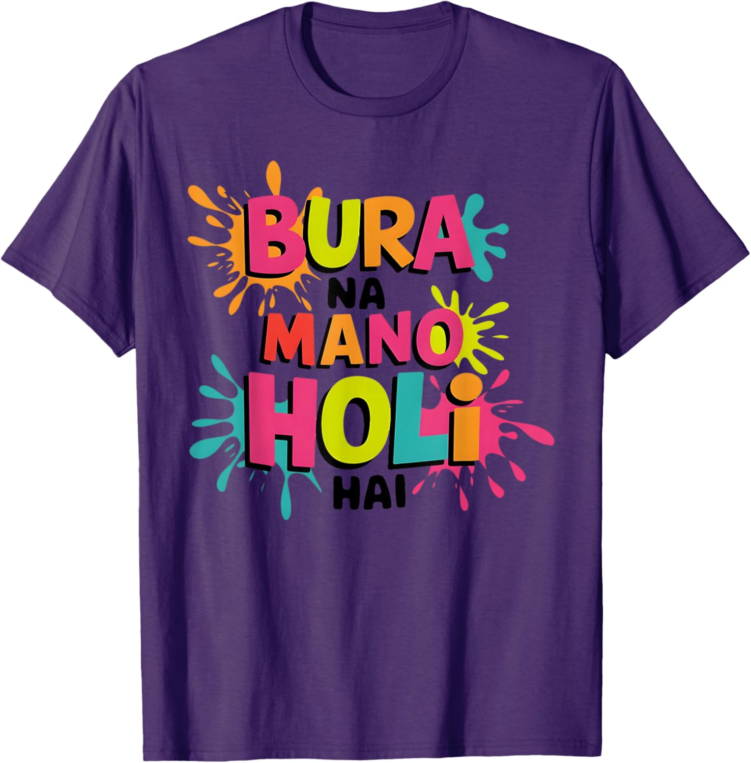 Happy Holi Festival Kids T-Shirt Colorful Bura Na Mano Design - 5