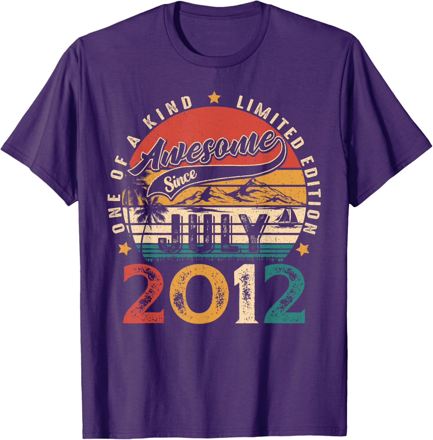 Awesome Since July 2012 Vintage Retro 13th Birthday T-Shirt for Kids - 9