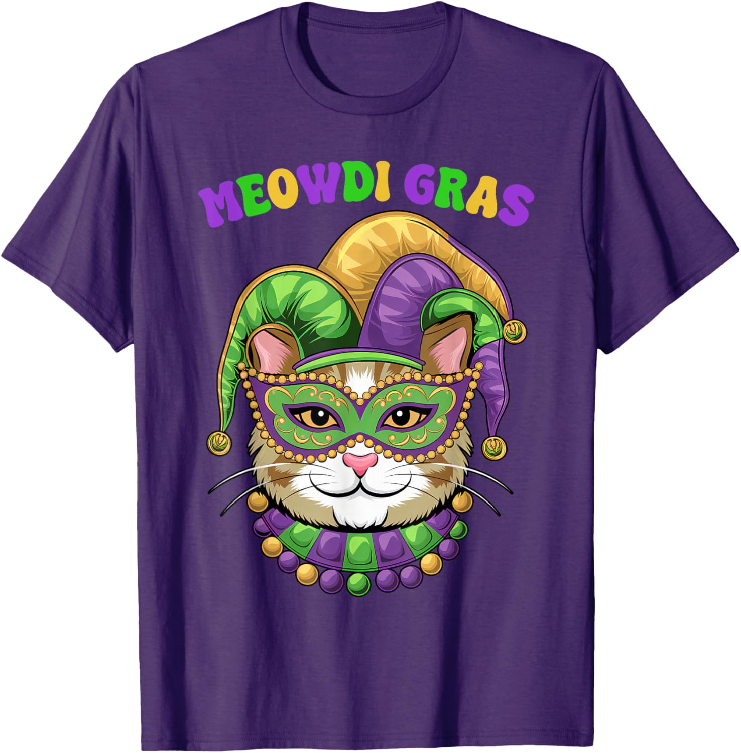 Meowdi Gras Mardi Gras Cat Lover T-Shirt New Orleans Style Fun Apparel - 5
