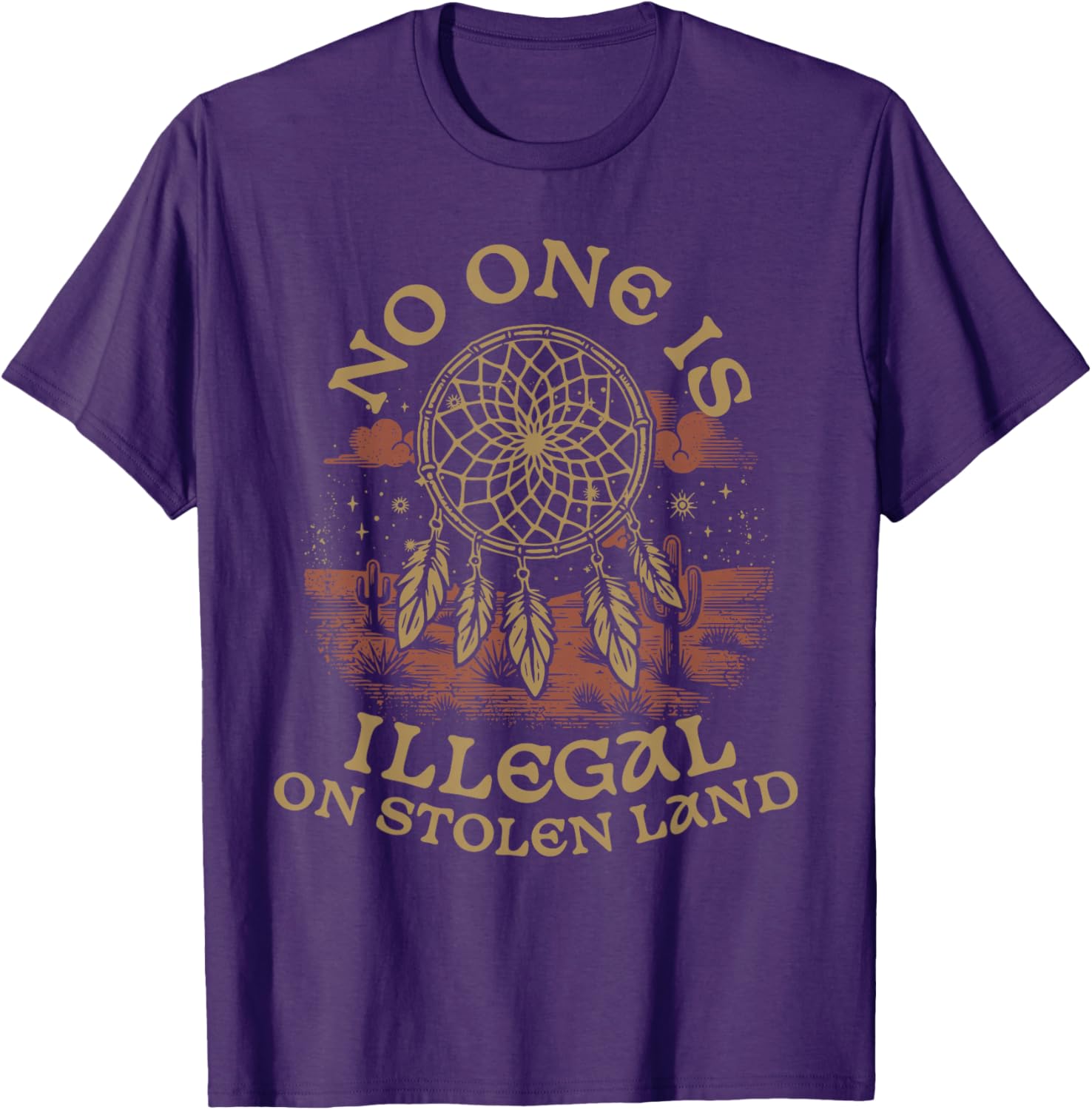 Native American No One Is Illegal On Stolen Land T-Shirt – Bold Statement Tee - 17