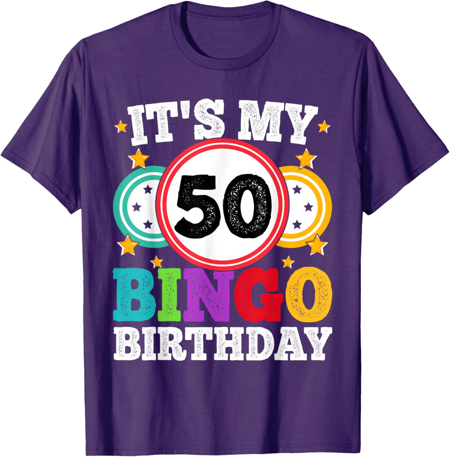 Funny 50th Birthday Bingo T-Shirt for Men and Women Gift Idea - 18