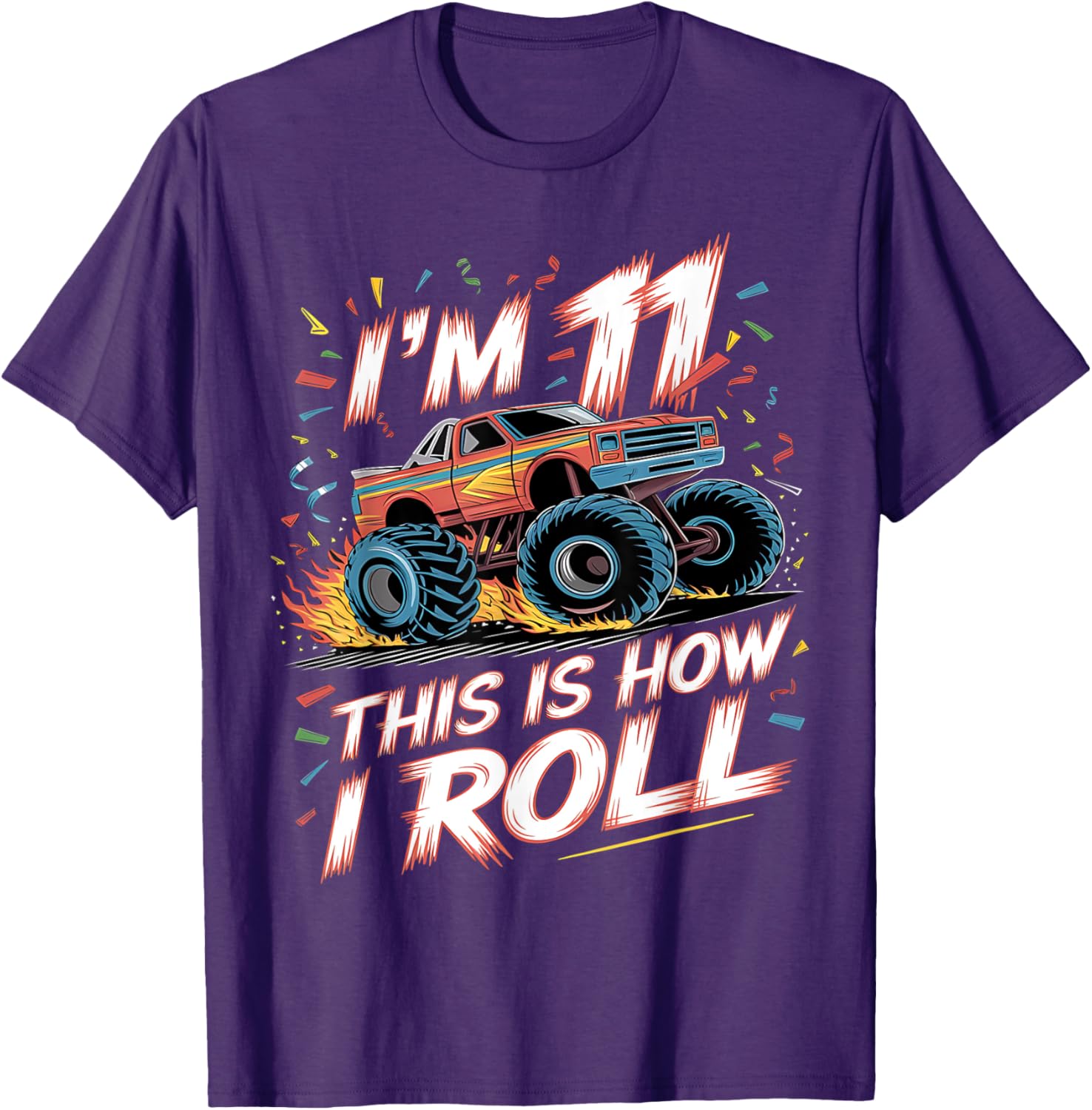 Monster Truck 11th Birthday Shirt for Boys - Fun Birthday T-Shirt - 25