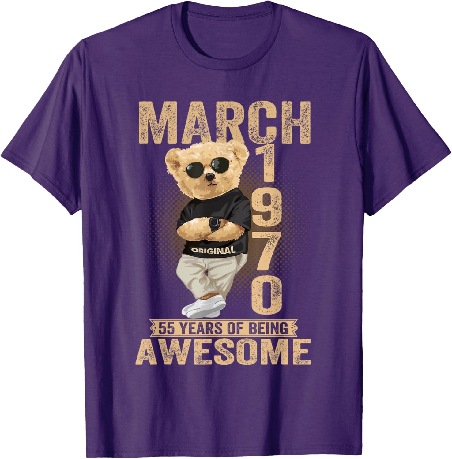 Awesome Teddy Bear T-Shirt for March 55th Birthday Celebrations 1970 - 2