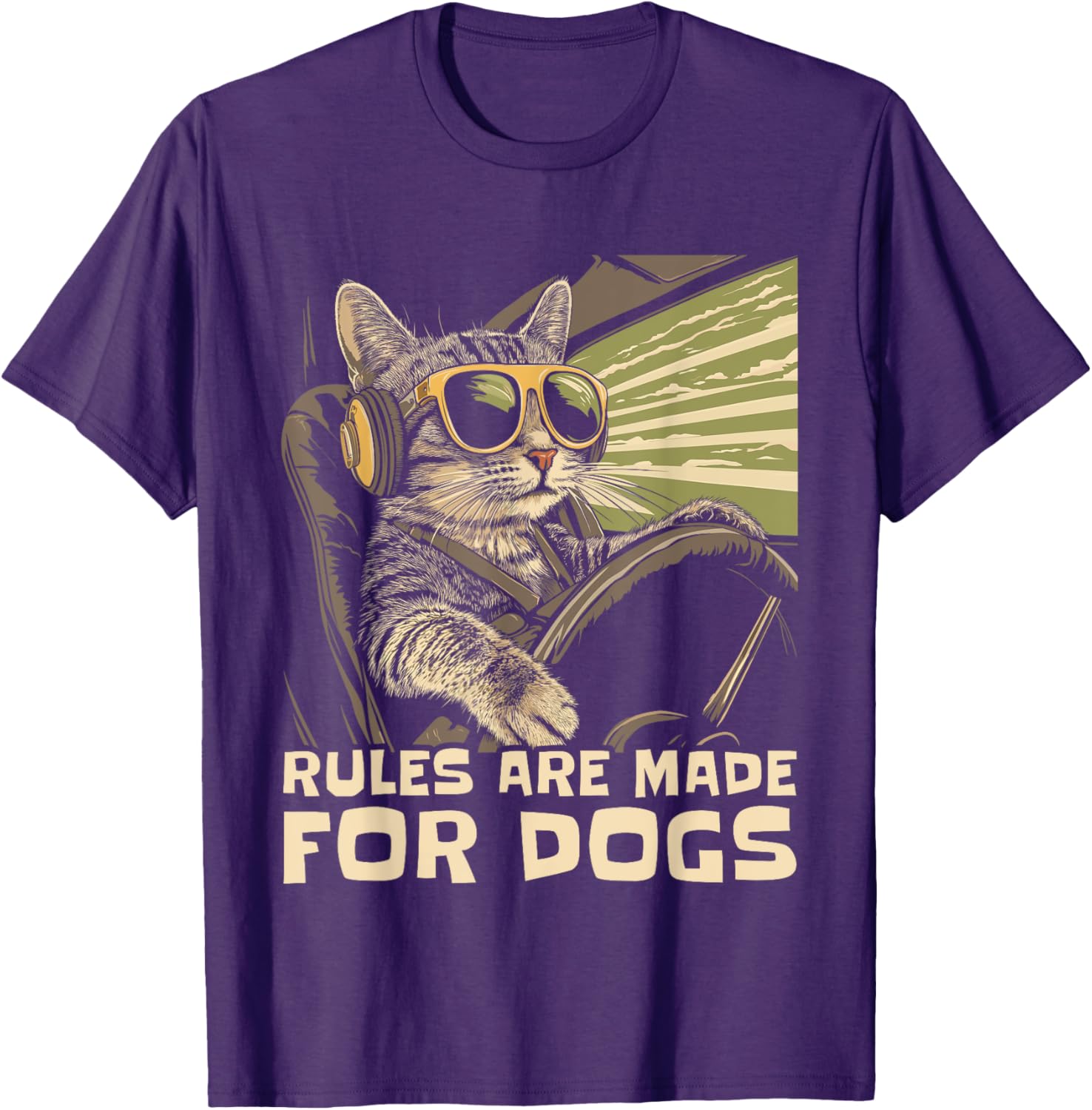 Funny Cat Lover T-Shirt for Men Women and Kids - Rules Are for Dogs - 2