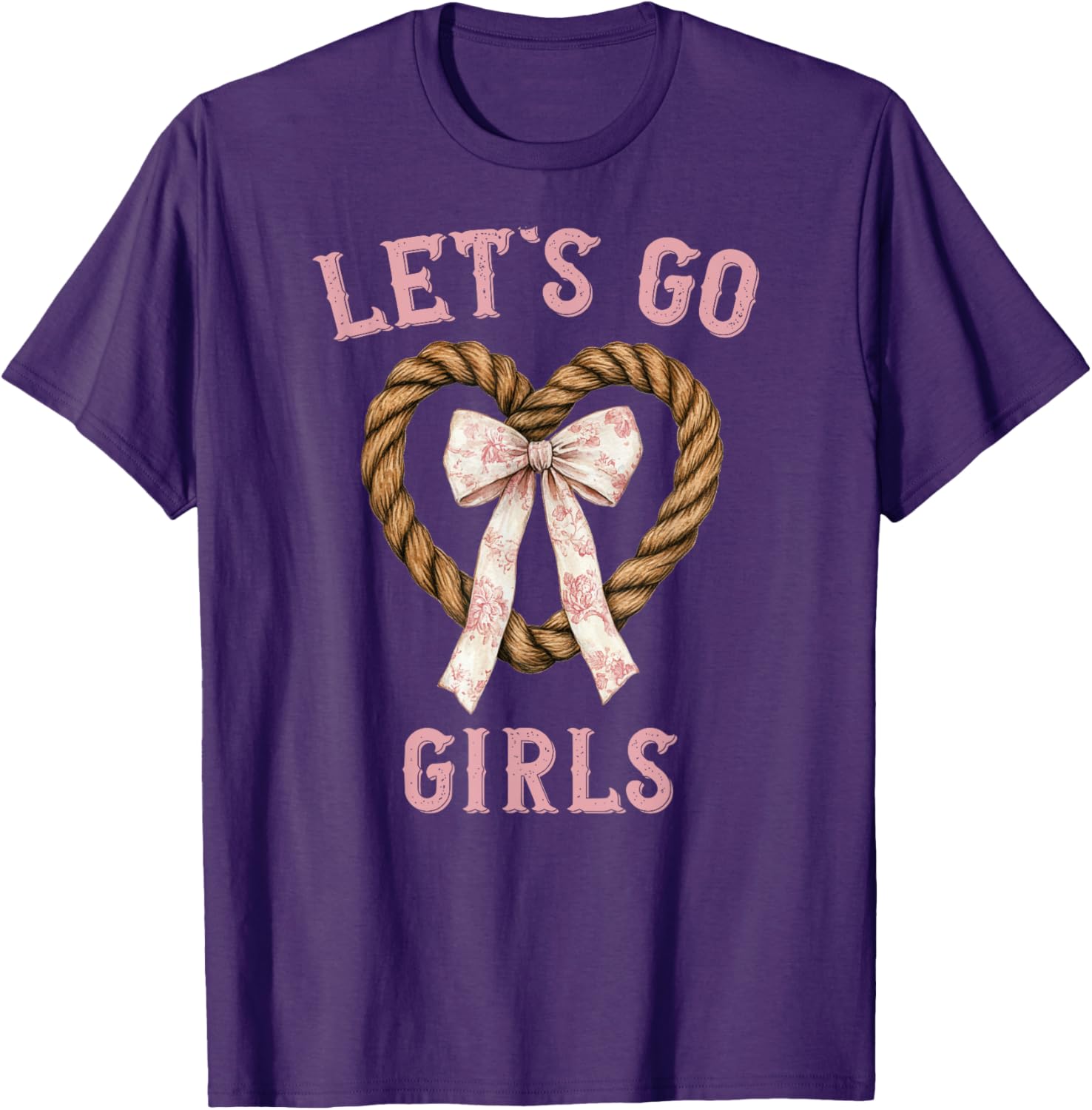 Chinoiserie Pink Cowgirl Lasso T-Shirt for Stylish Western Girls - 11