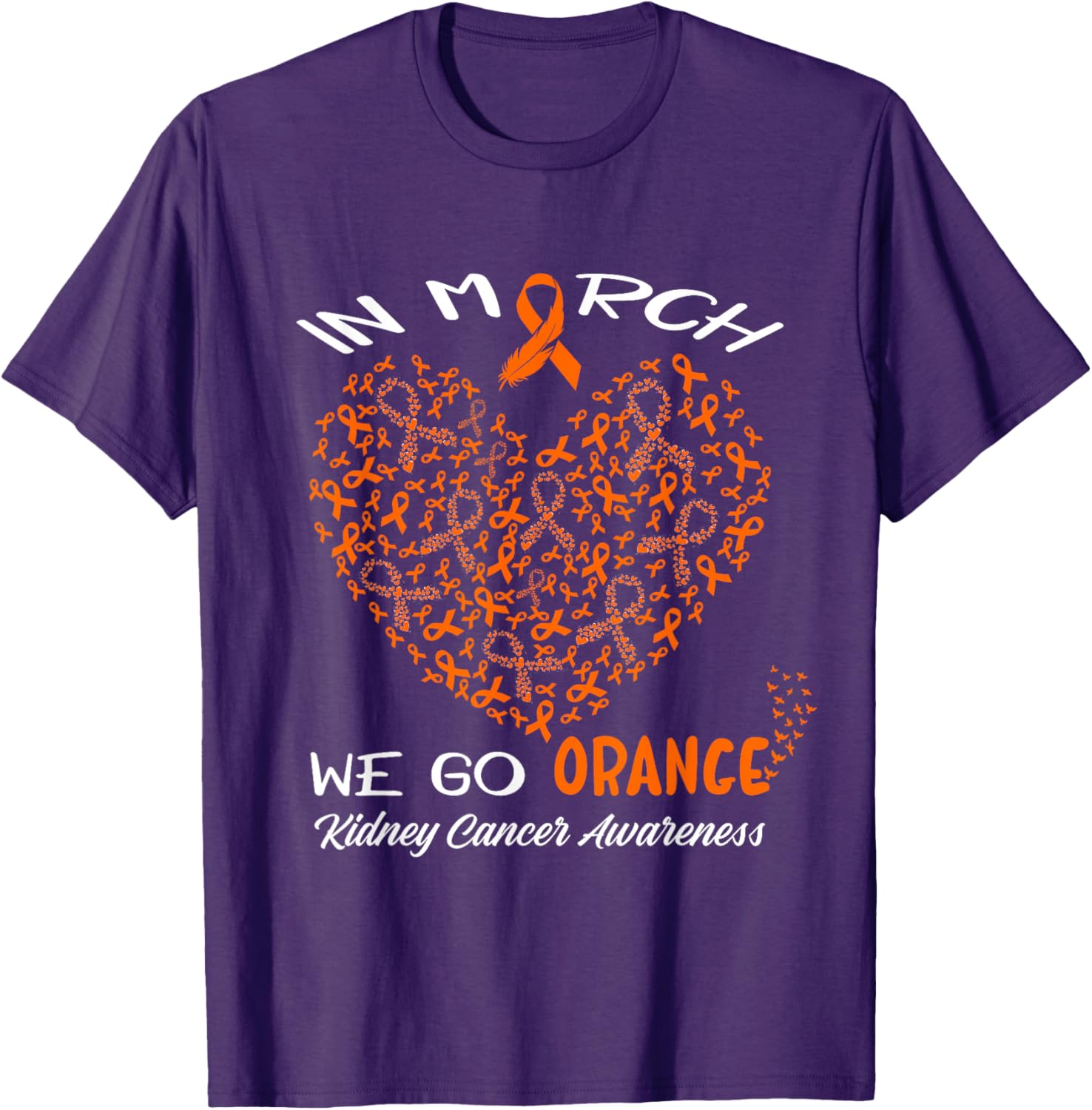 Go Orange T-Shirt for American Kidney Cancer Awareness in March - 5