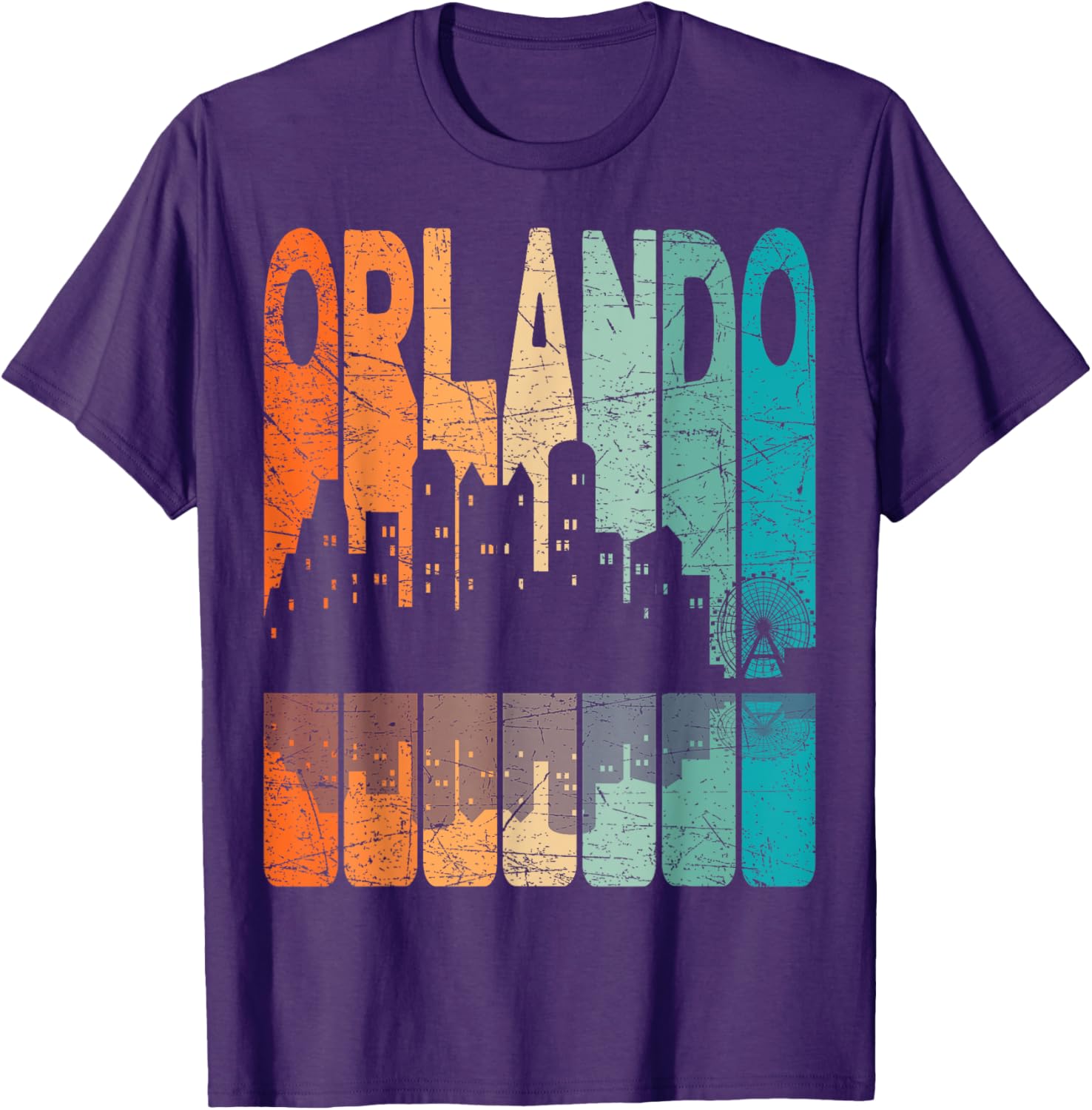 Vintage Orlando Florida Skyline T-Shirt Retro Design for Florida Lovers - 1