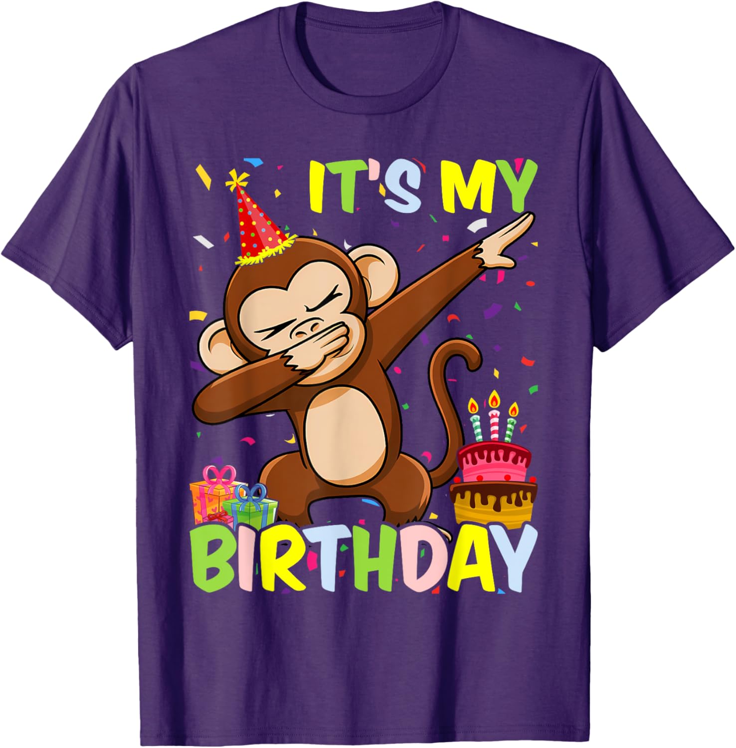 It's My Birthday Monkey T-Shirt Fun Party Outfit for Kids and Adults - 6
