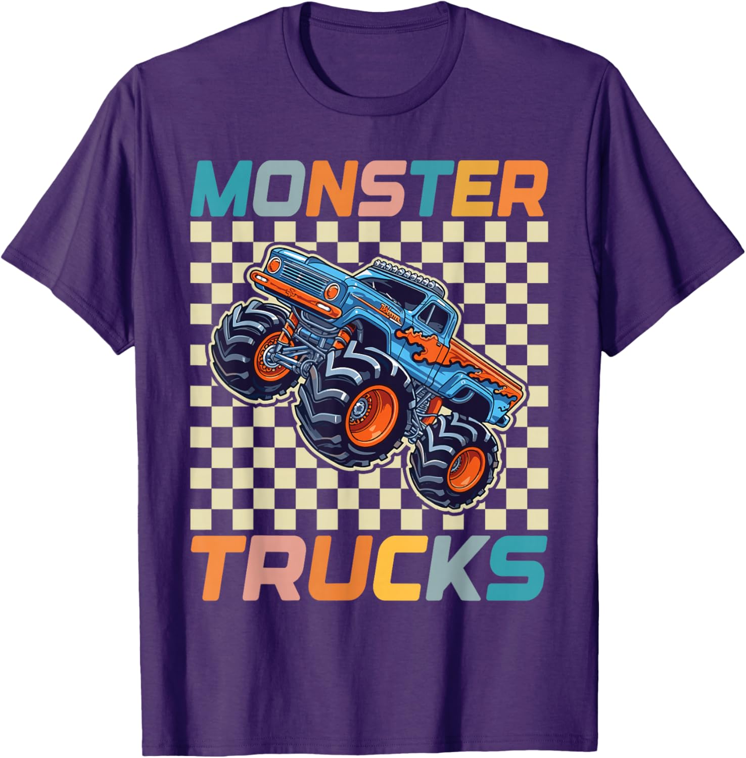 Cute Monster Truck T-Shirt for Toddlers and Kids Retro Vintage Style - 9