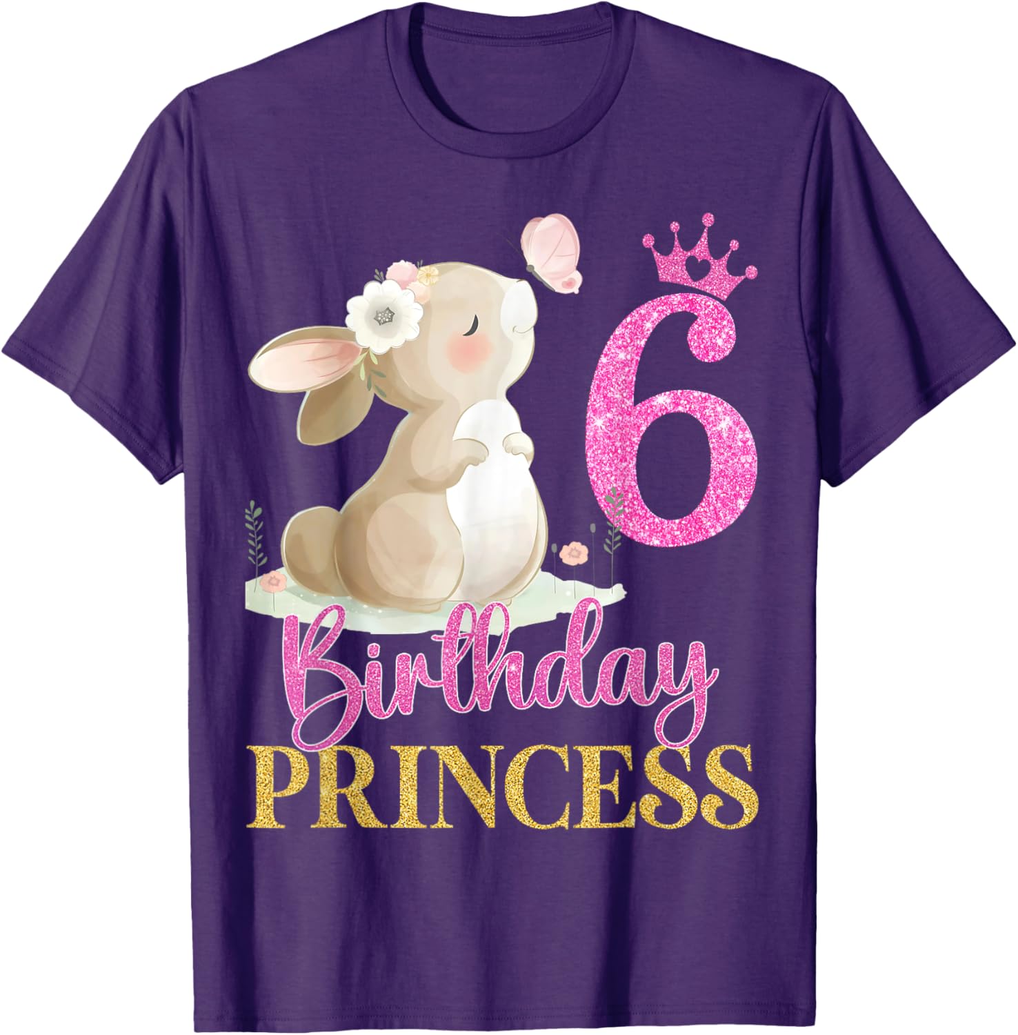 Adorable Rabbit Princess T-Shirt for 6th Birthday Girls - Perfect Gift! - 12