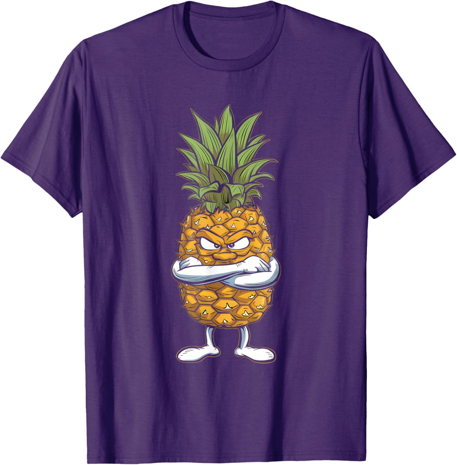Angry Pineapple T-Shirt Fun Fruit Design for Trendy Casual Wear - 2